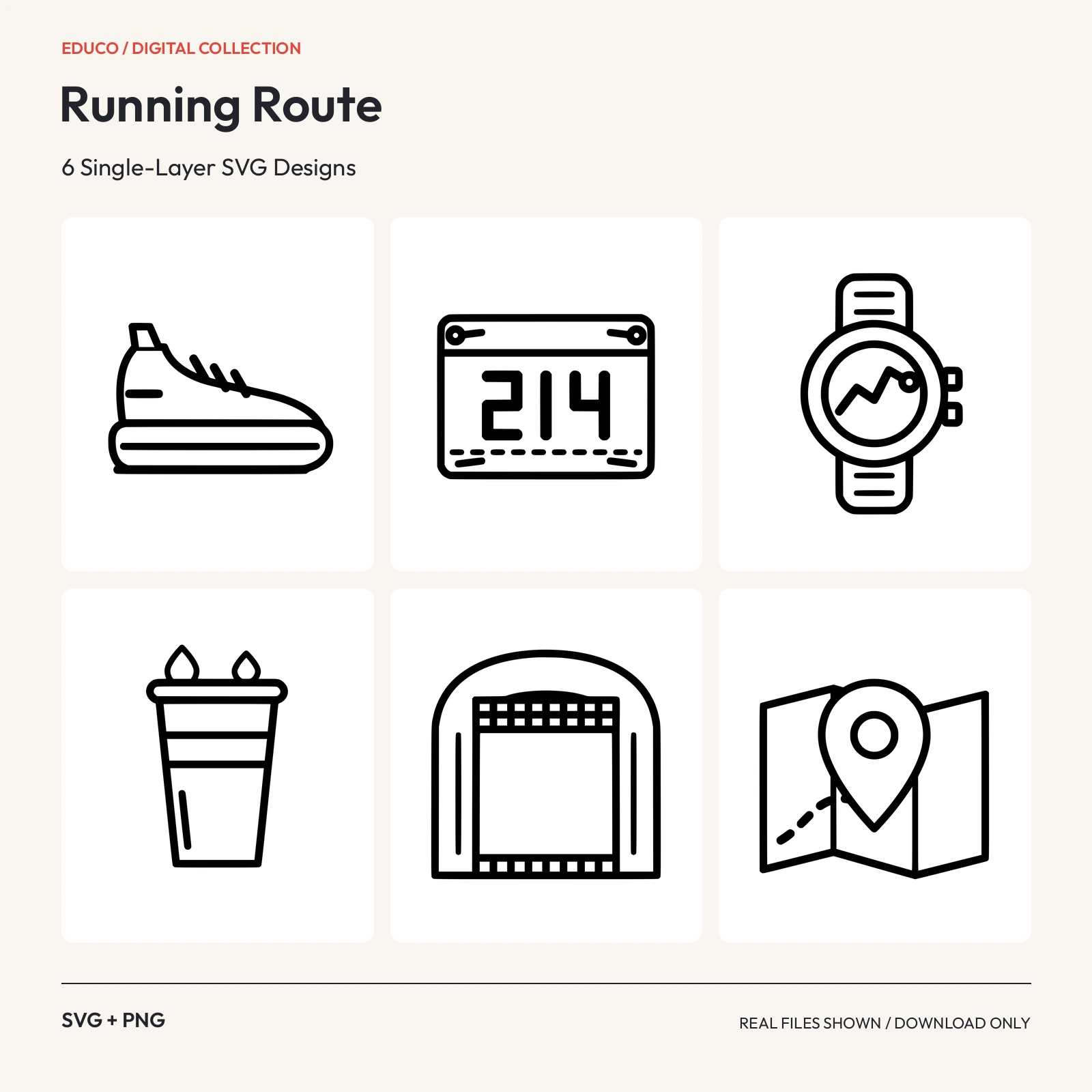 Running Route - 6 Single-Layer SVG Designs preview
