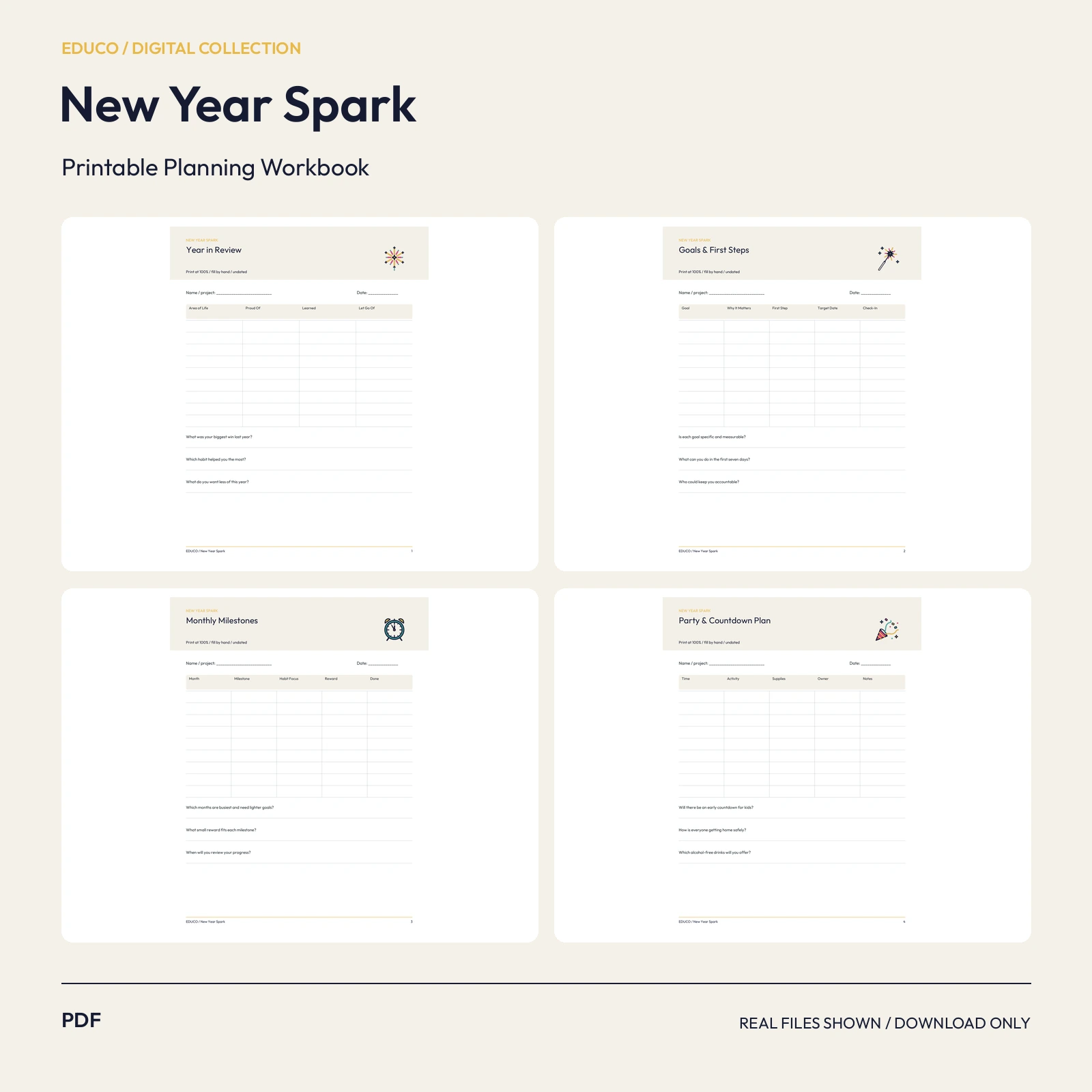 New Year Spark - New Year Spark Goal & Reset Planner preview