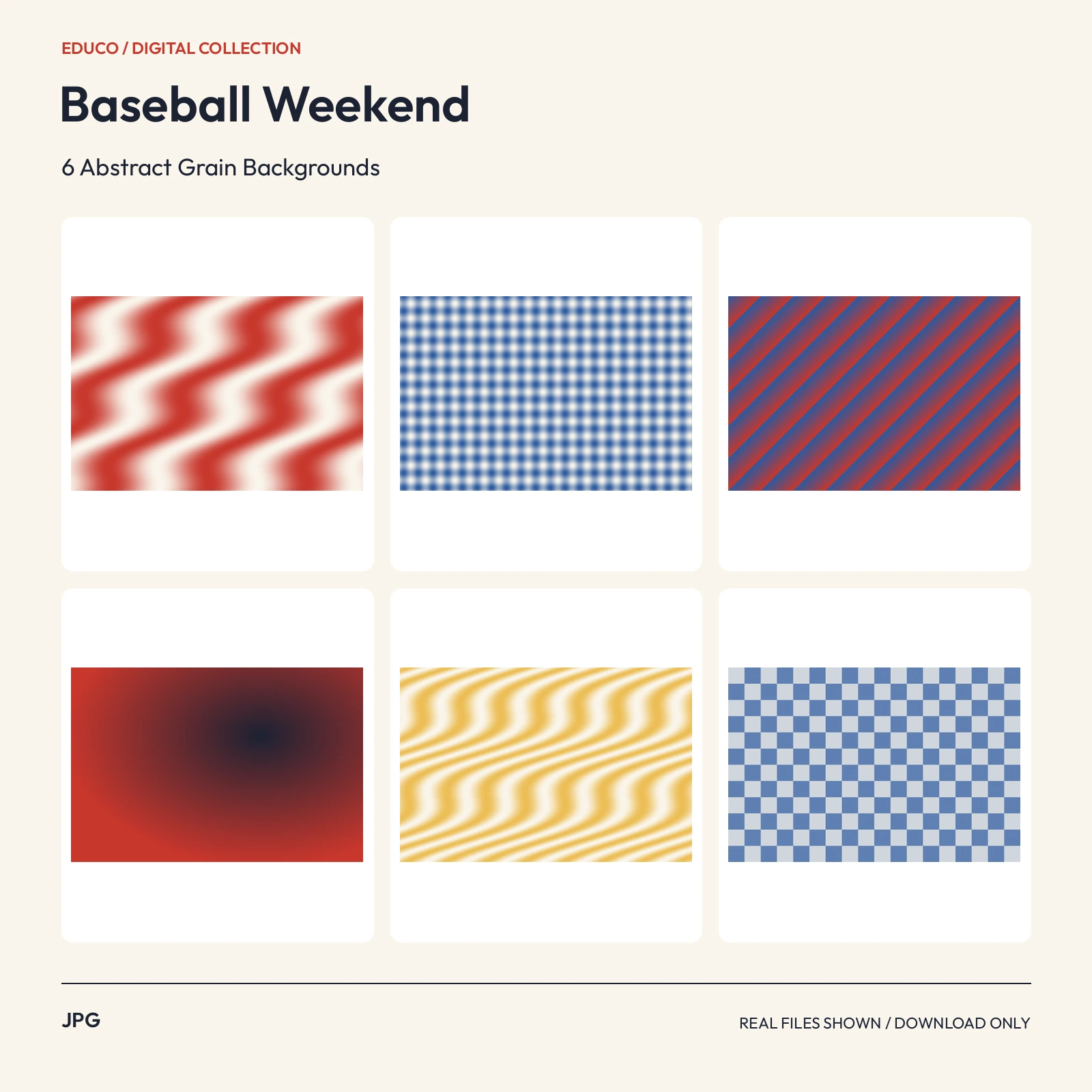 Baseball Weekend - 6 Abstract Grain Backgrounds preview