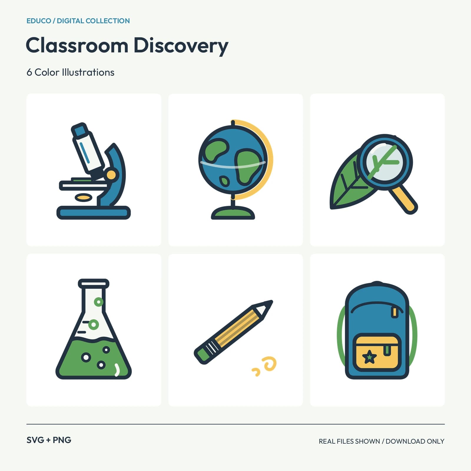 Classroom Discovery - 6 Color Illustrations preview