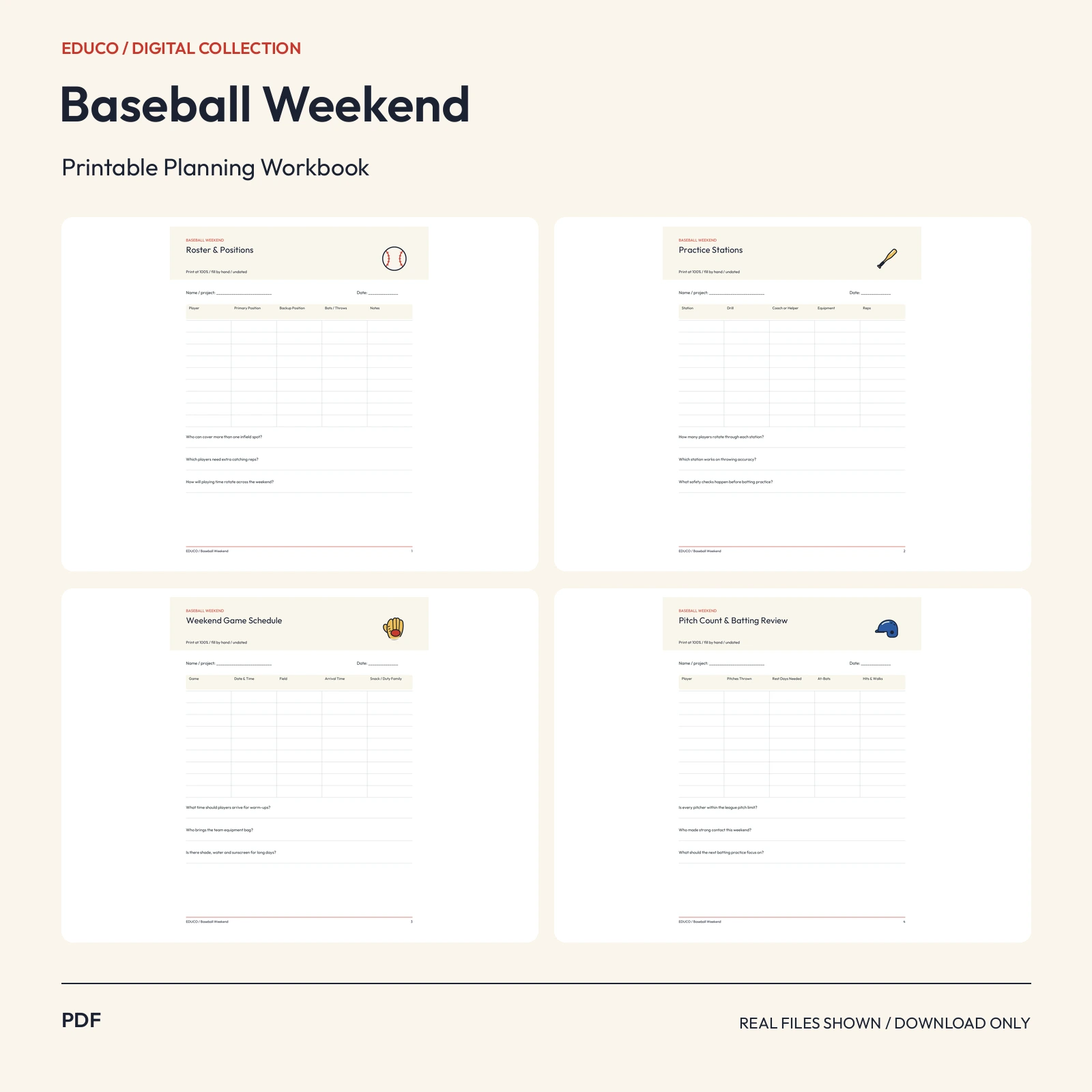 Baseball Weekend - Baseball Weekend Practice & Tournament Planner preview