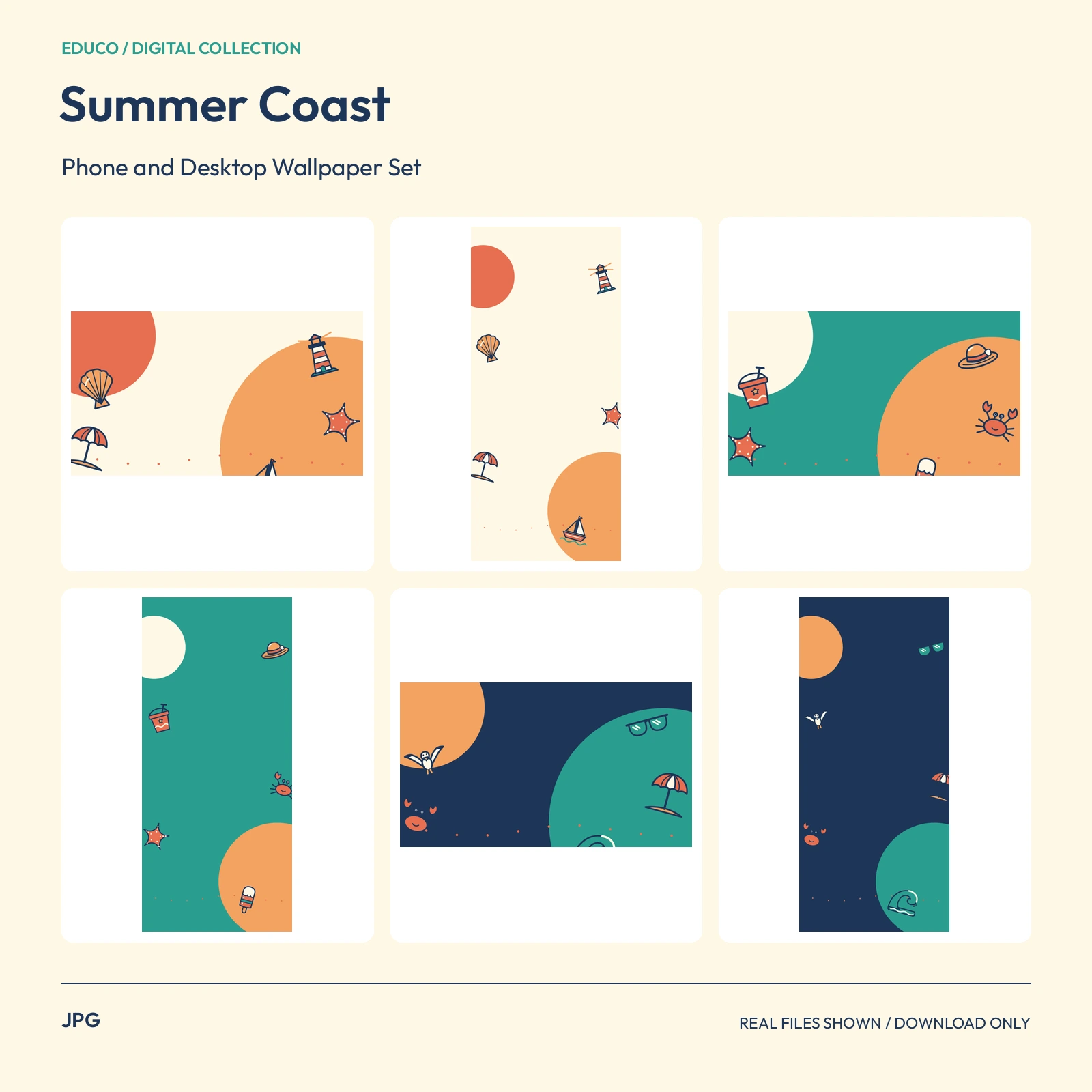 Summer Coast - Phone and Desktop Wallpaper Set preview