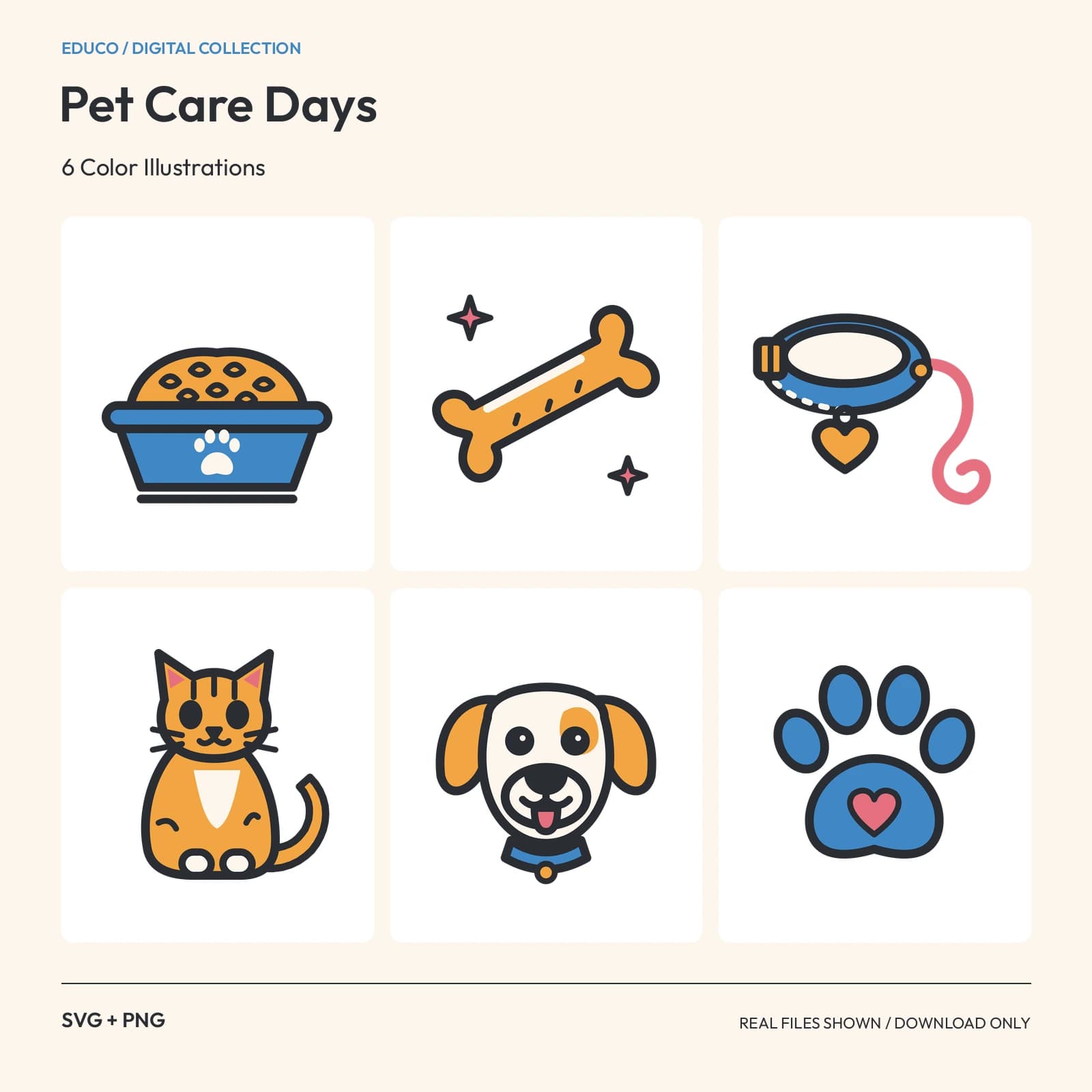 Pet Care Days - 6 Color Illustrations preview