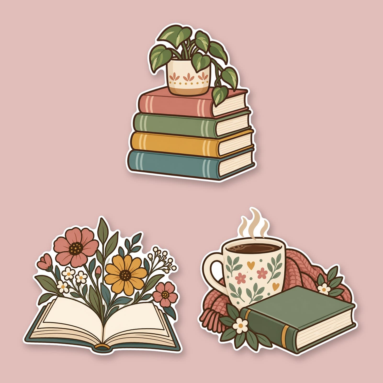 Bookish Sticker Pack – 10 Cozy Reading Printable Stickers, preview 3 of 4
