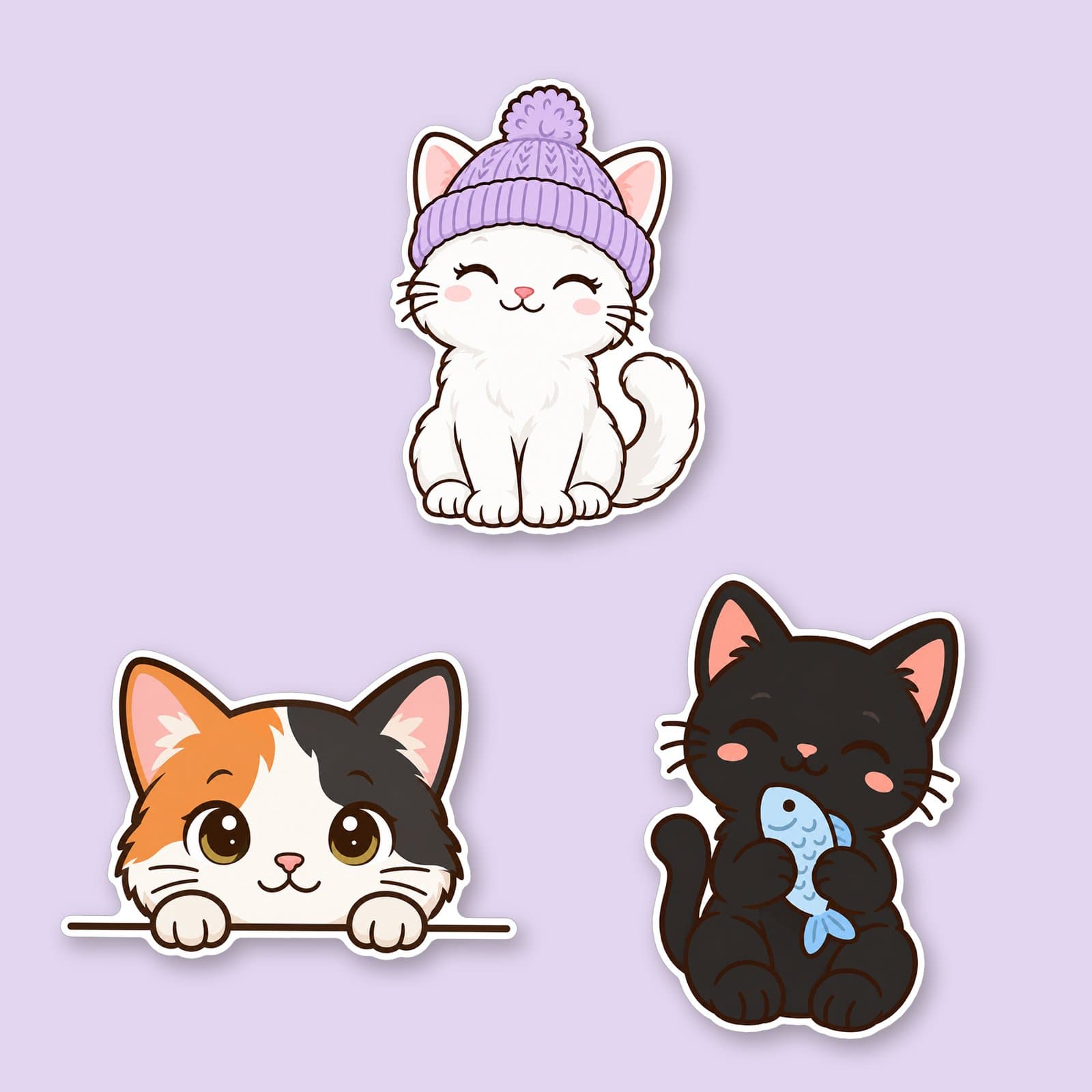 Cozy Cat Sticker Pack – 10 Printable Die-Cut Cat Stickers, preview 4 of 4