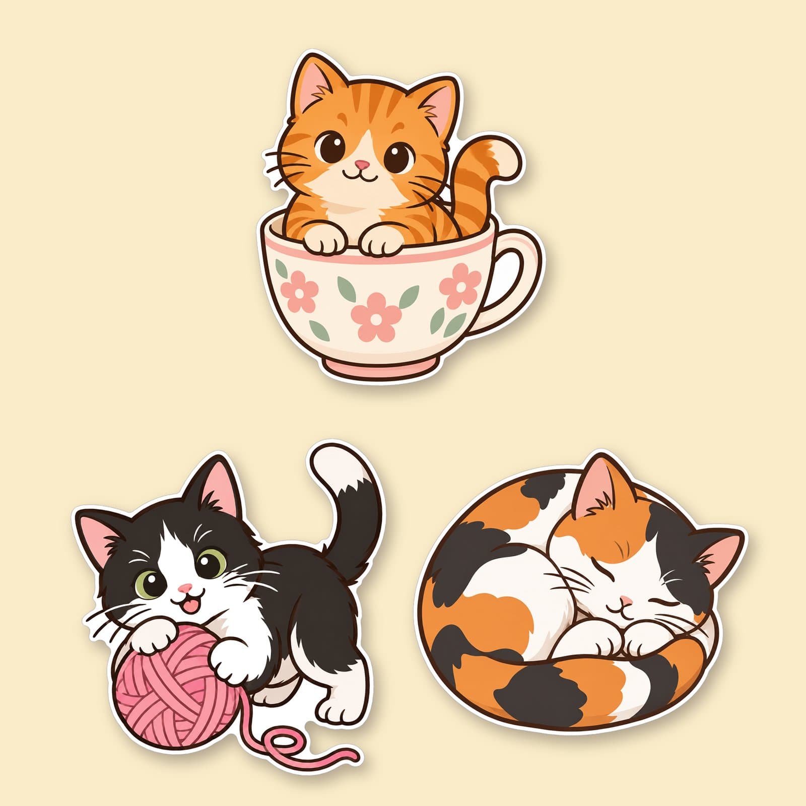 Cozy Cat Sticker Pack – 10 Printable Die-Cut Cat Stickers, preview 3 of 4