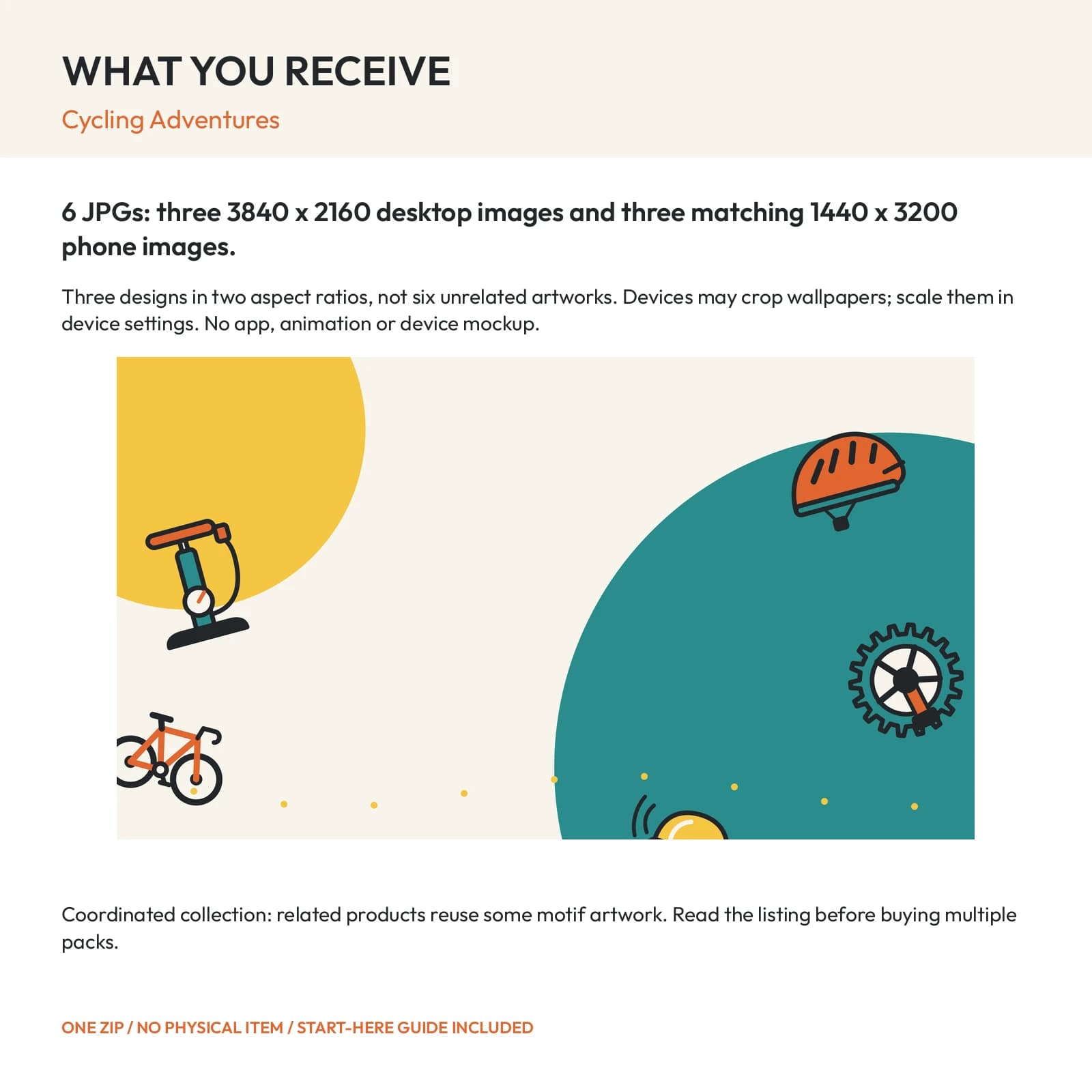 Cycling Adventures - Phone and Desktop Wallpaper Set, preview 2 of 2