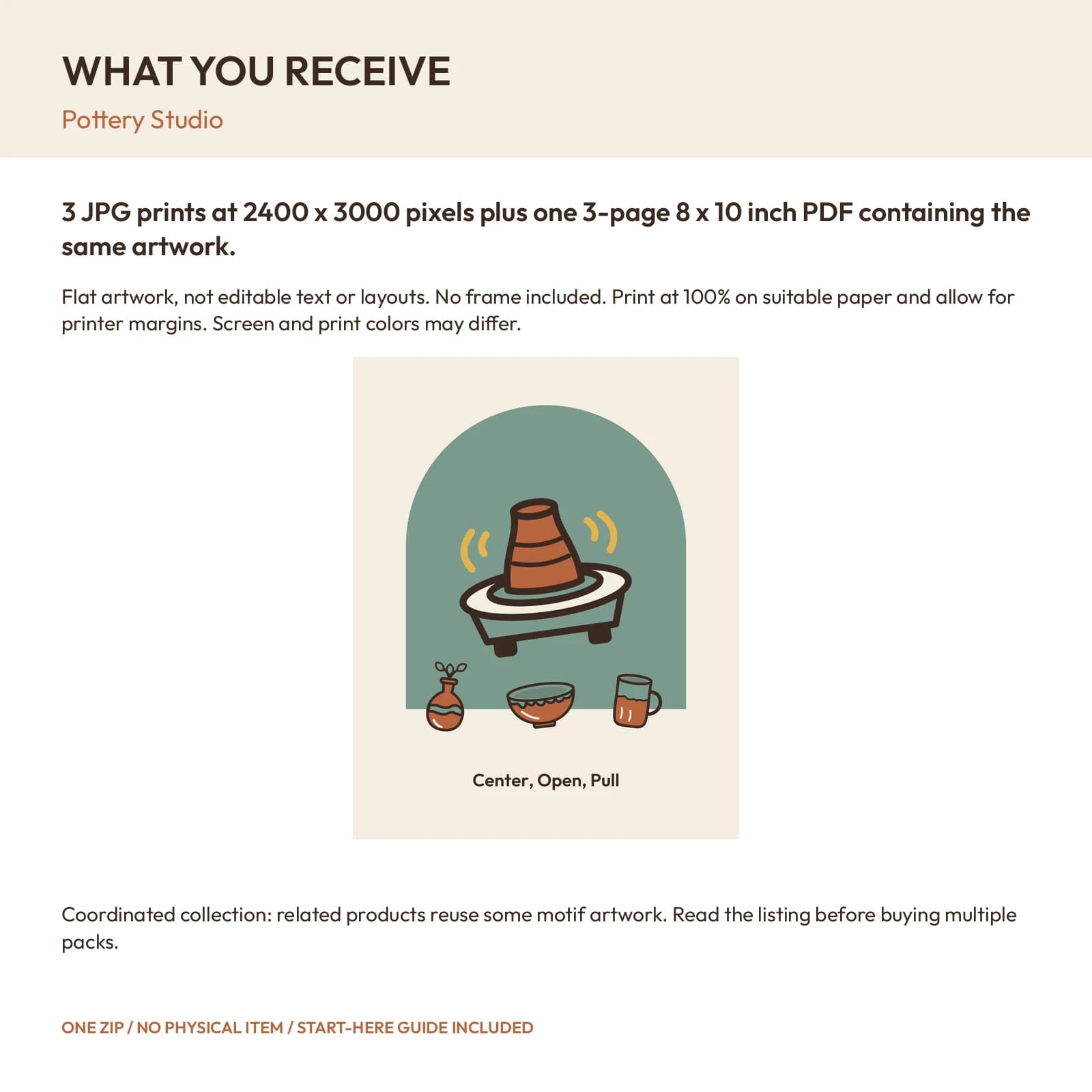 Pottery Studio - 3 Printable Art Prints, preview 2 of 2