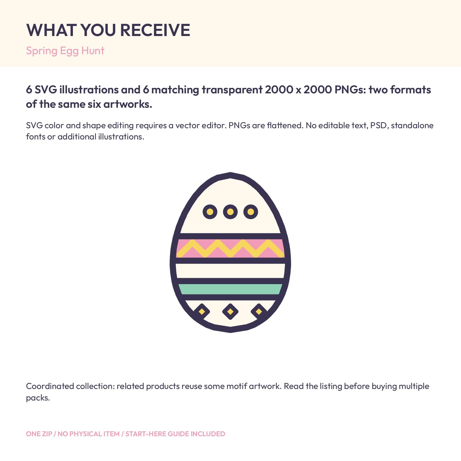 Spring Egg Hunt - 6 Color Illustrations, preview 2 of 2