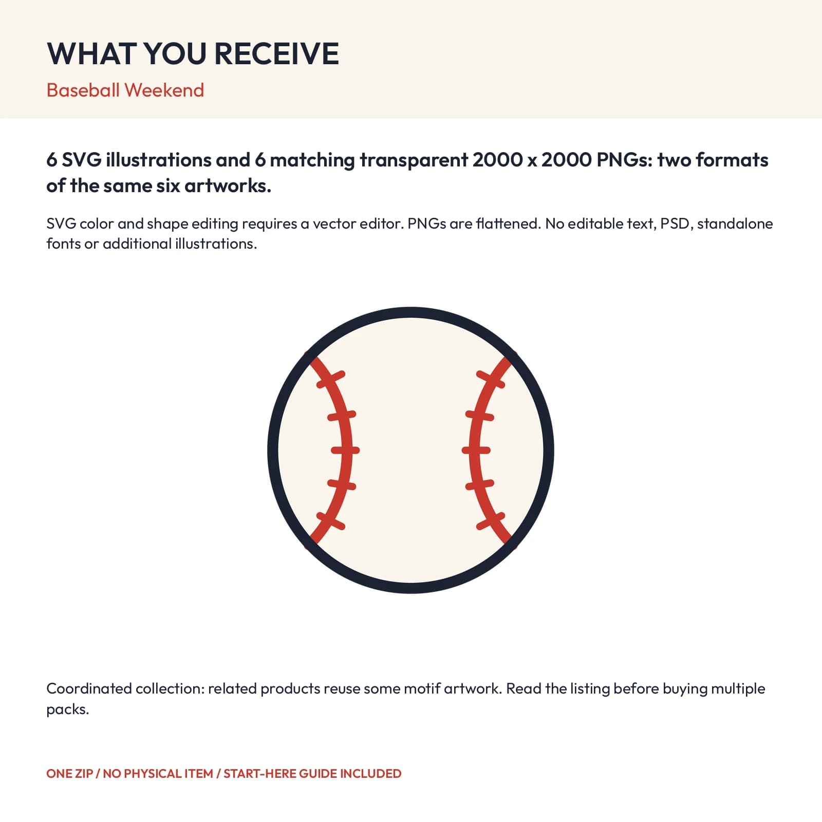 Baseball Weekend - 6 Color Illustrations, preview 2 of 2