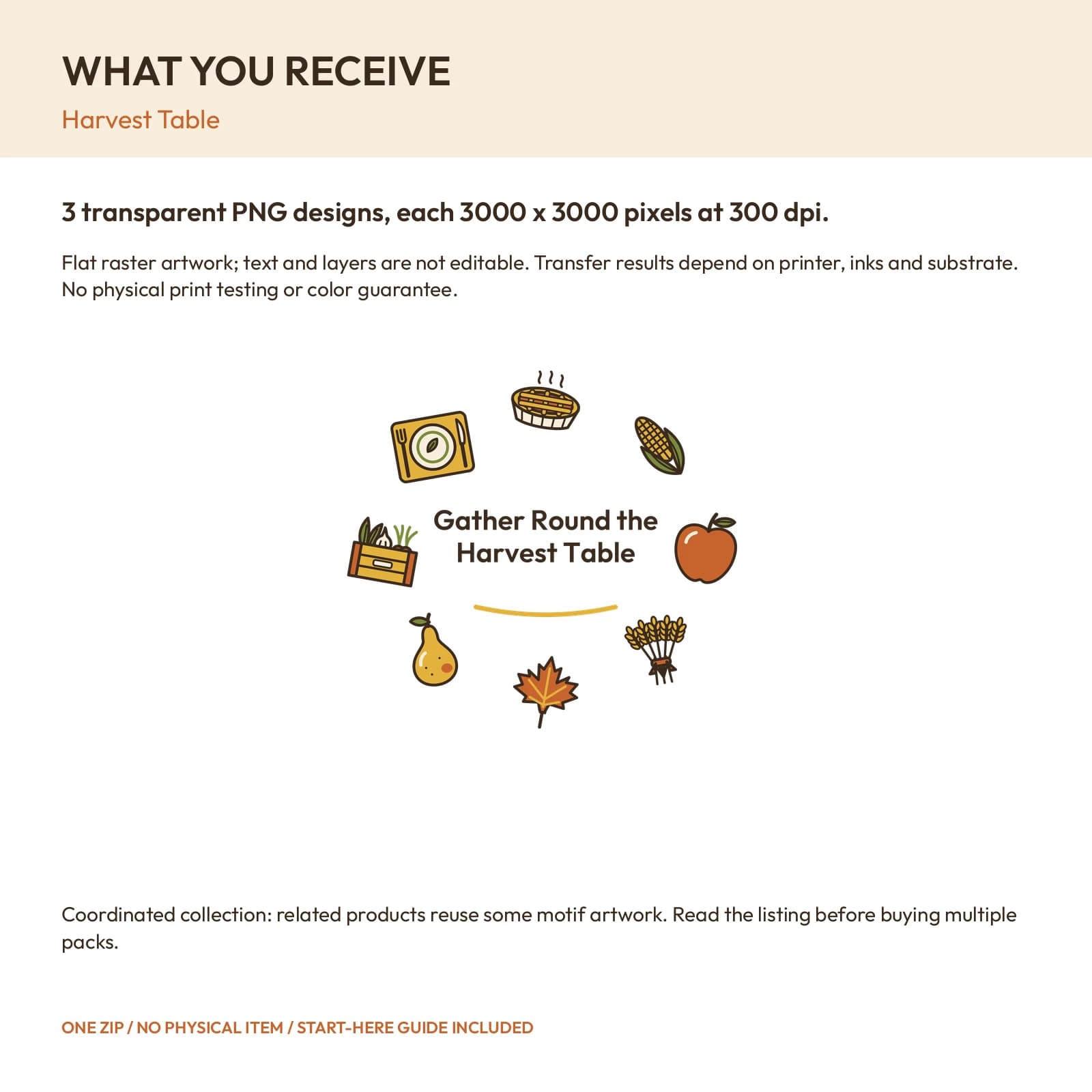 Harvest Table - 3 Transparent PNG Compositions, preview 2 of 2