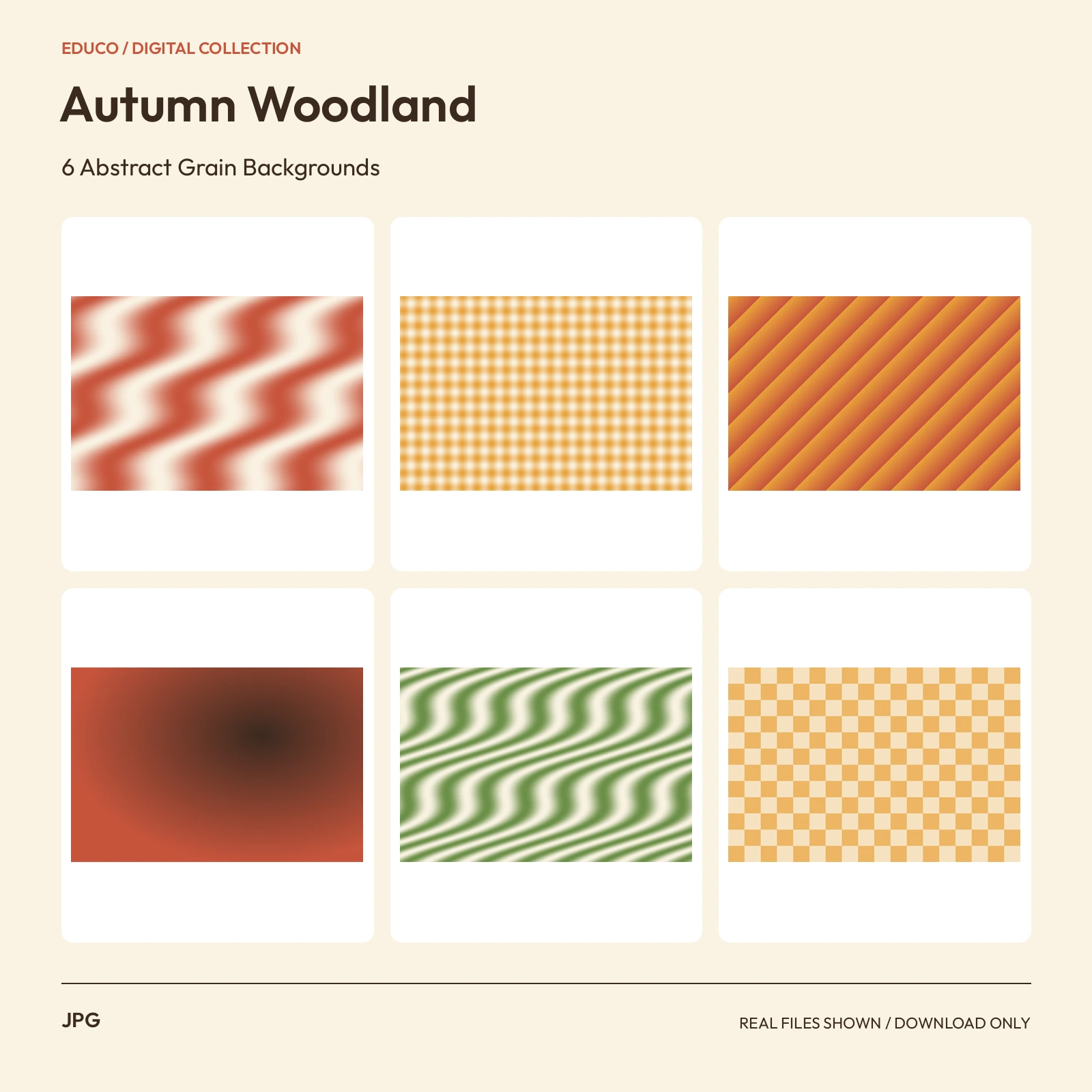 Autumn Woodland - 6 Abstract Grain Backgrounds, preview 1 of 2