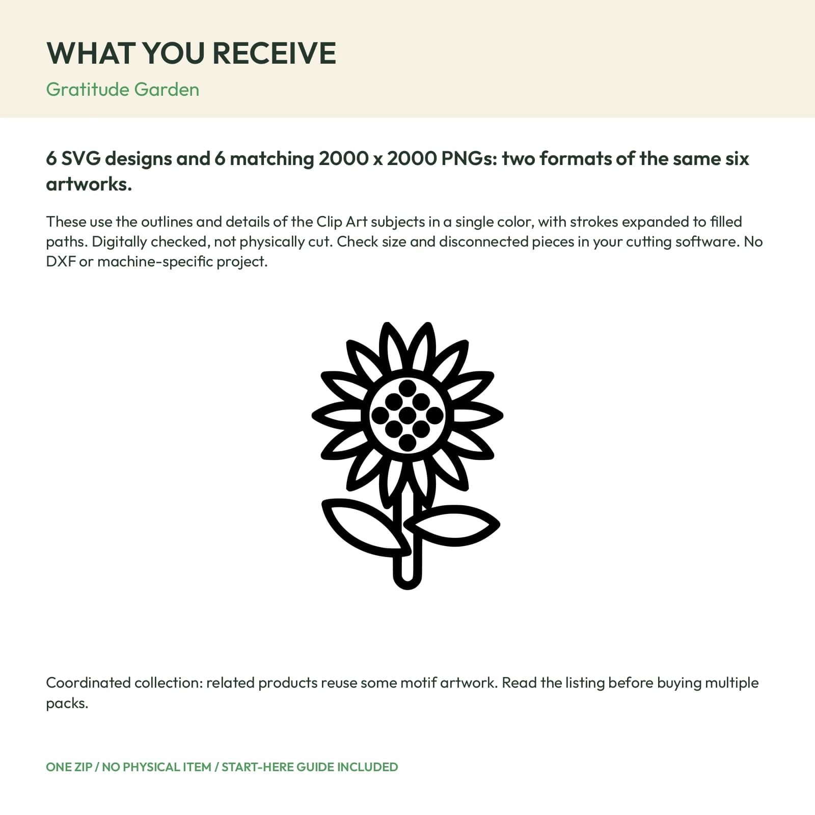 Gratitude Garden - 6 Single-Layer SVG Designs, preview 2 of 2