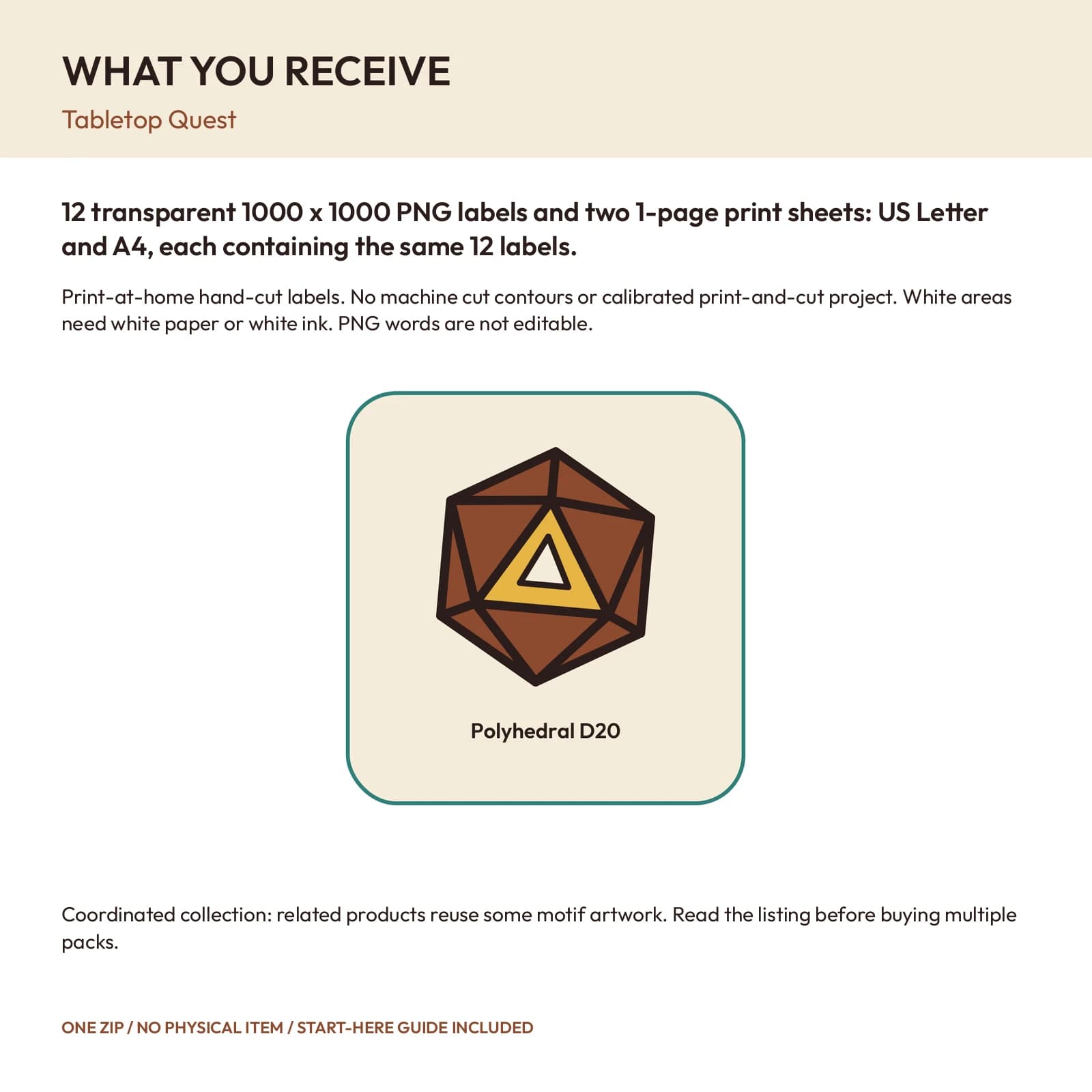 Tabletop Quest - 12 Illustrated Label Stickers, preview 2 of 2