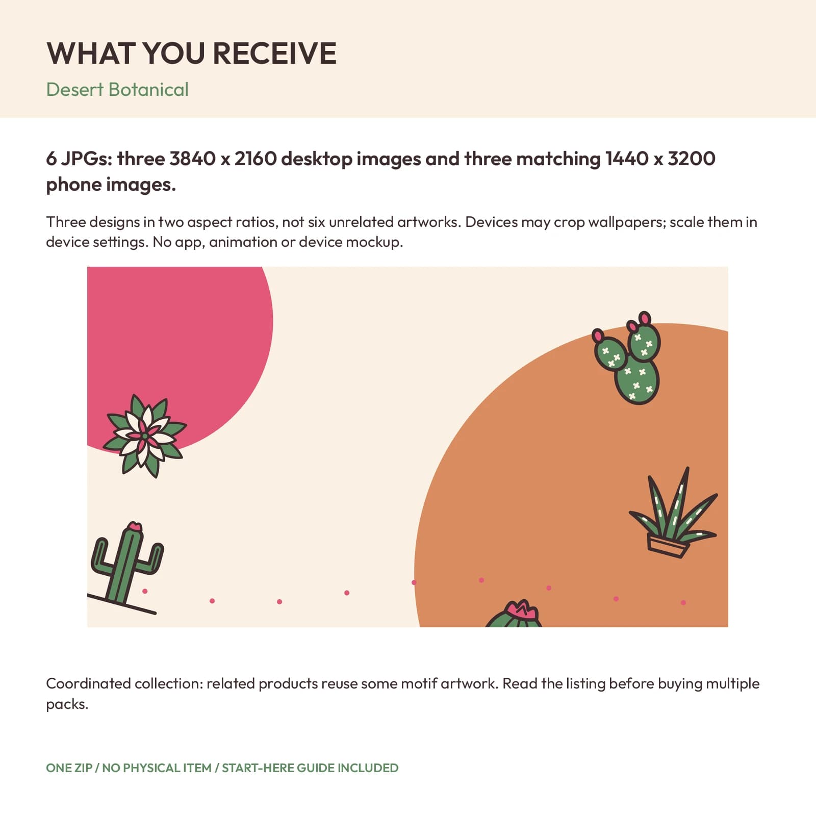 Desert Botanical - Phone and Desktop Wallpaper Set, preview 2 of 2