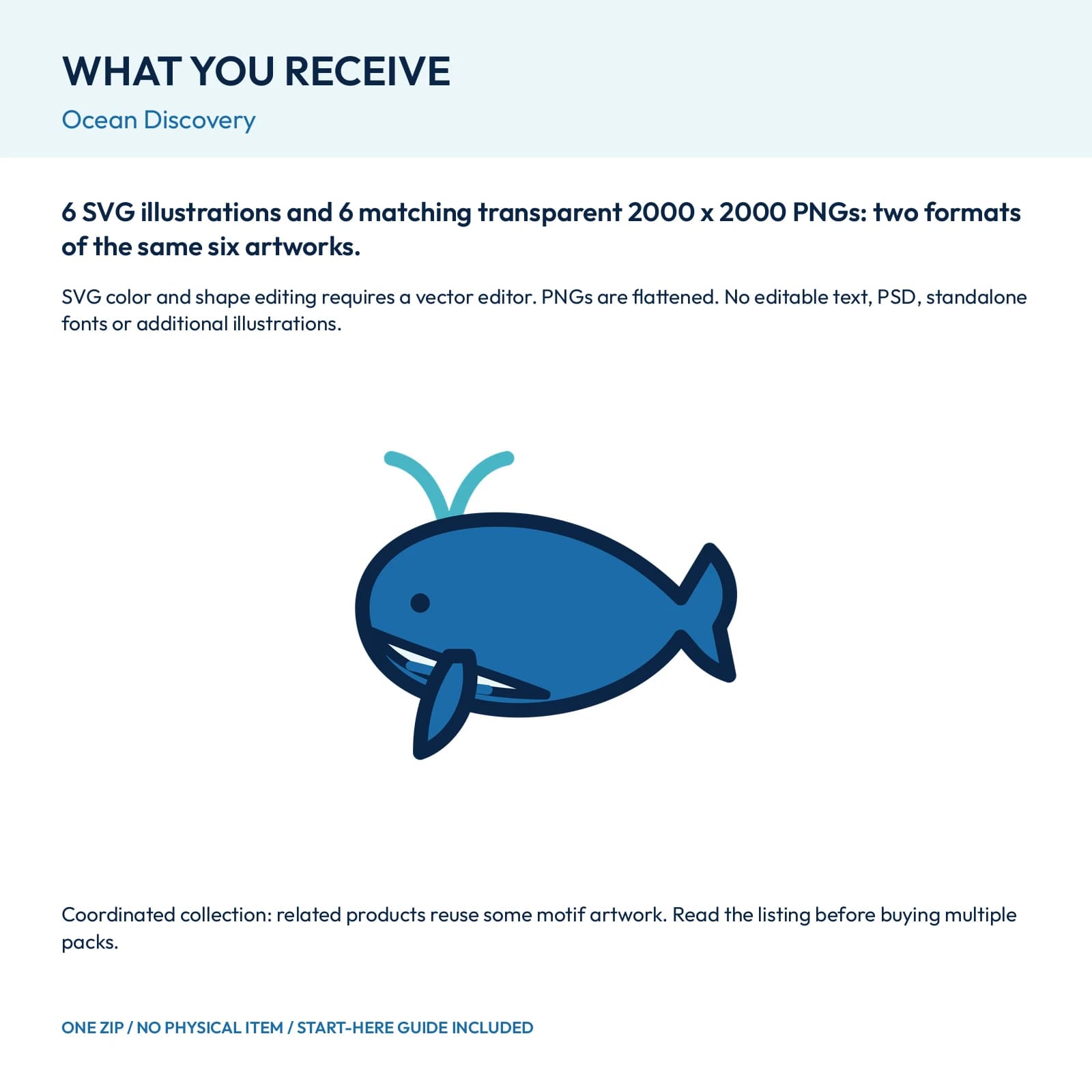 Ocean Discovery - 6 Color Illustrations, preview 2 of 2