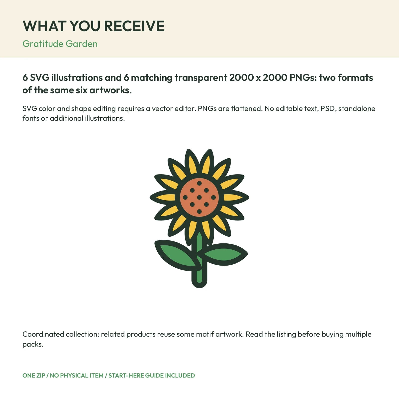 Gratitude Garden - 6 Color Illustrations, preview 2 of 2