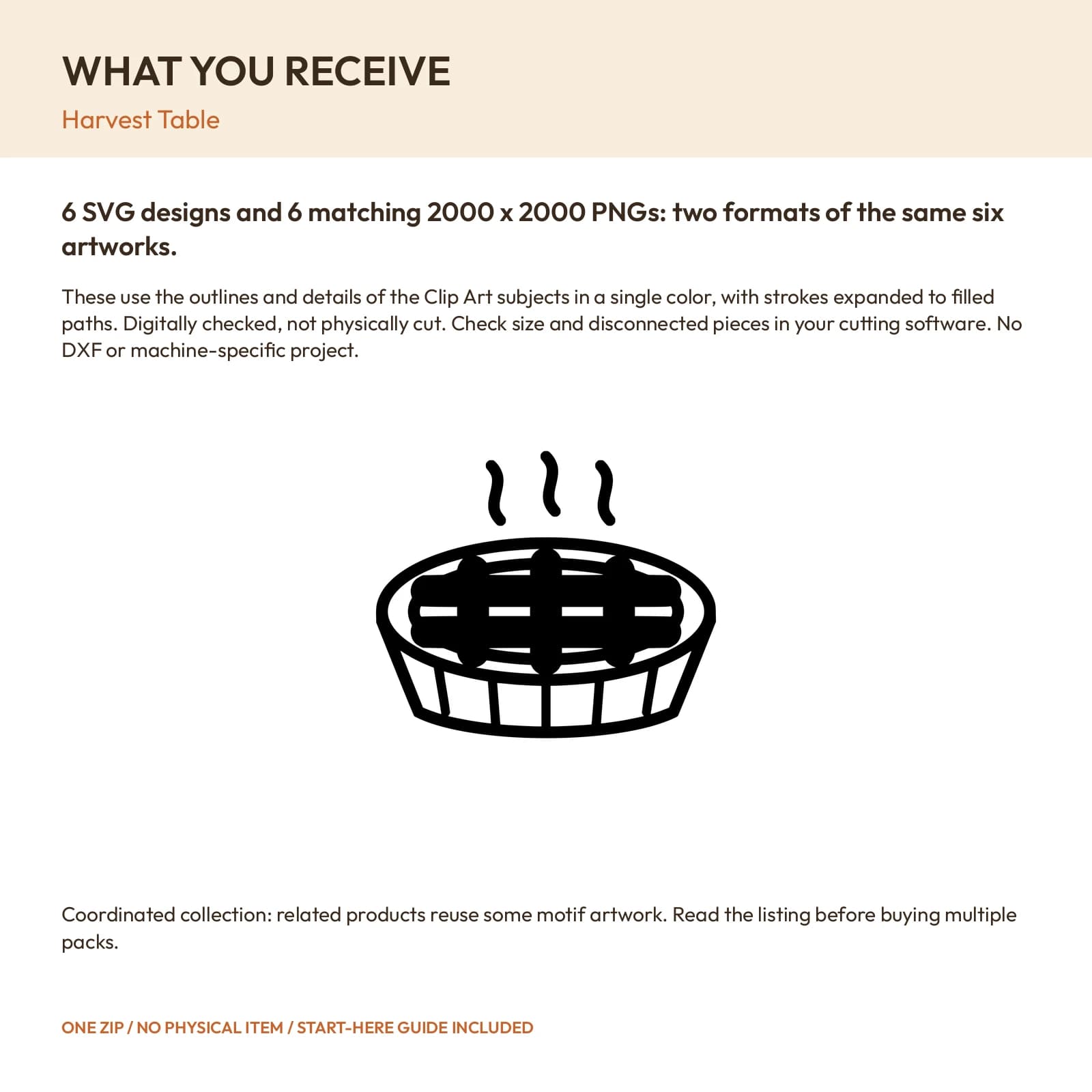 Harvest Table - 6 Single-Layer SVG Designs, preview 2 of 2