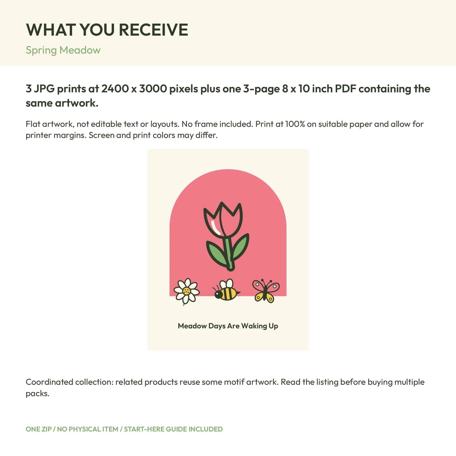 Spring Meadow - 3 Printable Art Prints, preview 2 of 2