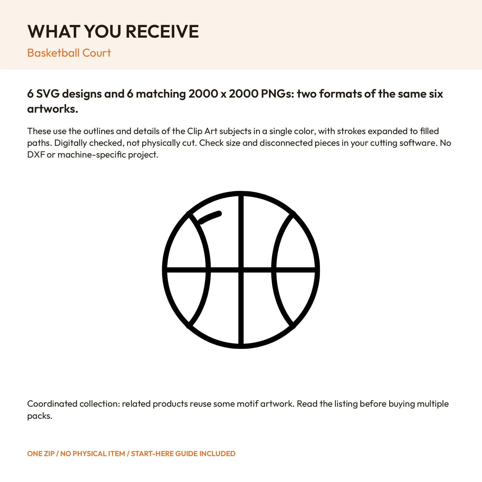 Basketball Court - 6 Single-Layer SVG Designs, preview 2 of 2