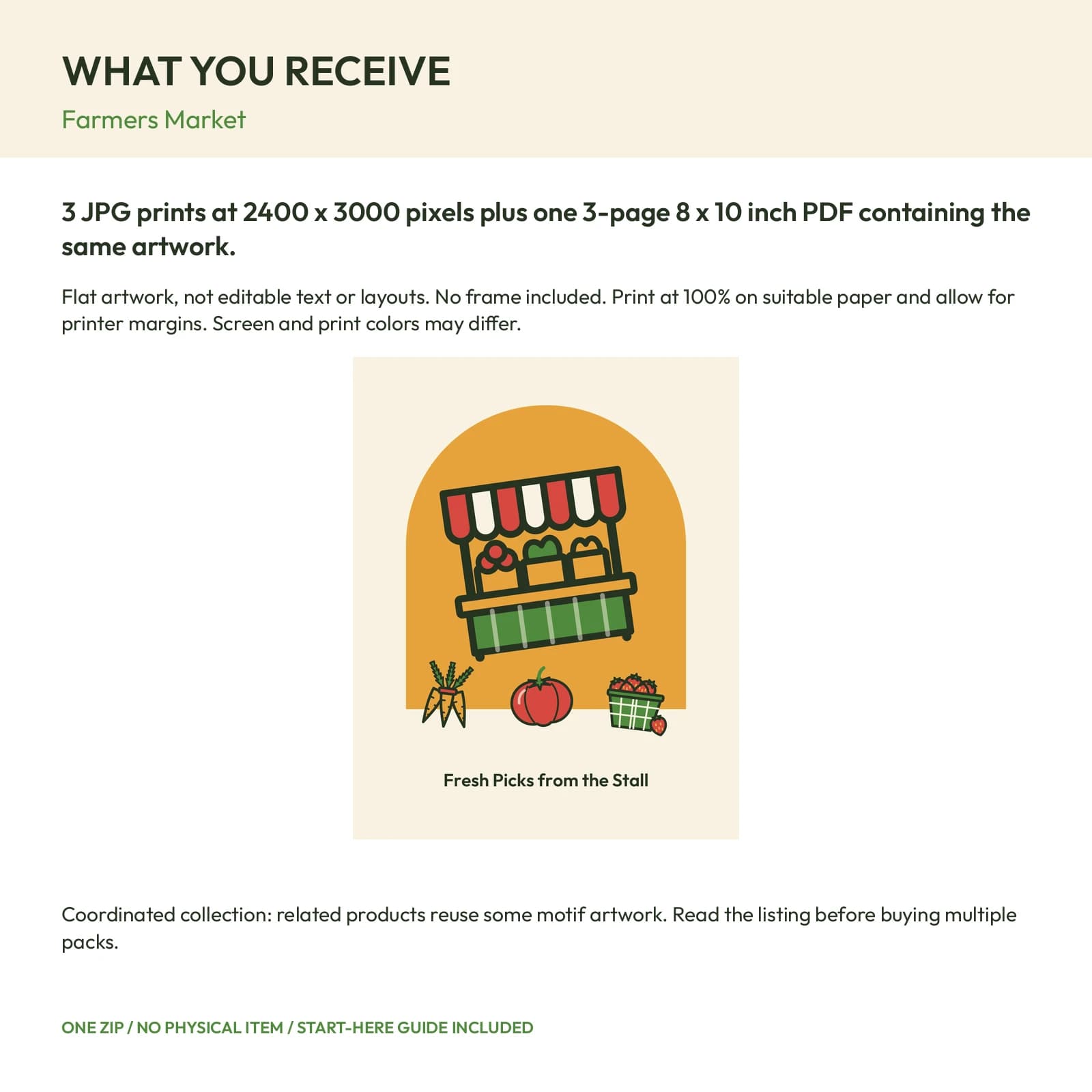 Farmers Market - 3 Printable Art Prints, preview 2 of 2