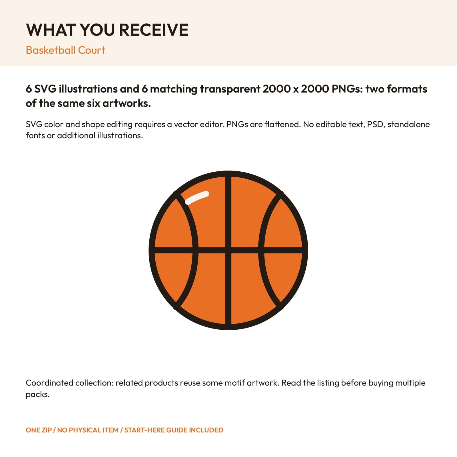 Basketball Court - 6 Color Illustrations, preview 2 of 2