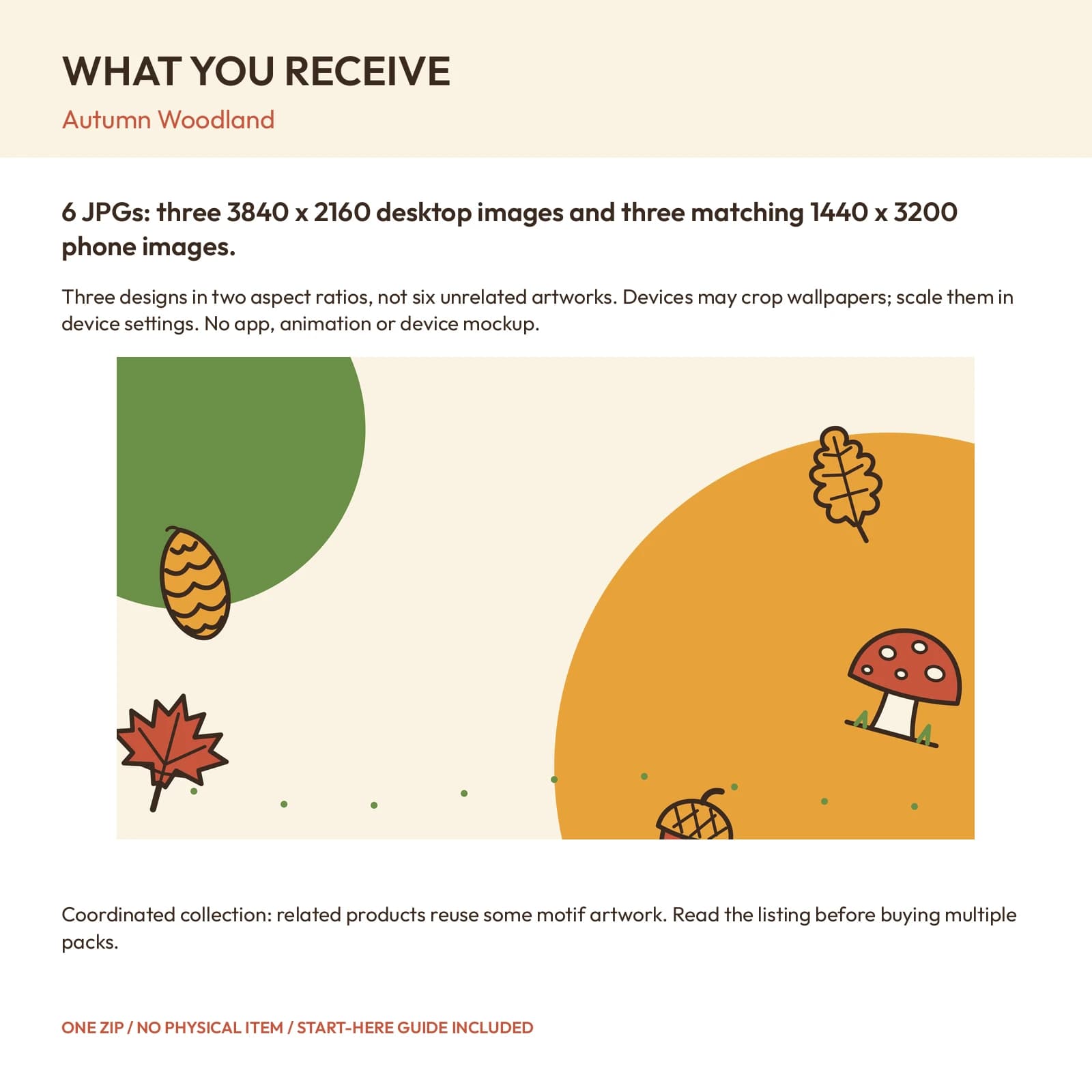 Autumn Woodland - Phone and Desktop Wallpaper Set, preview 2 of 2