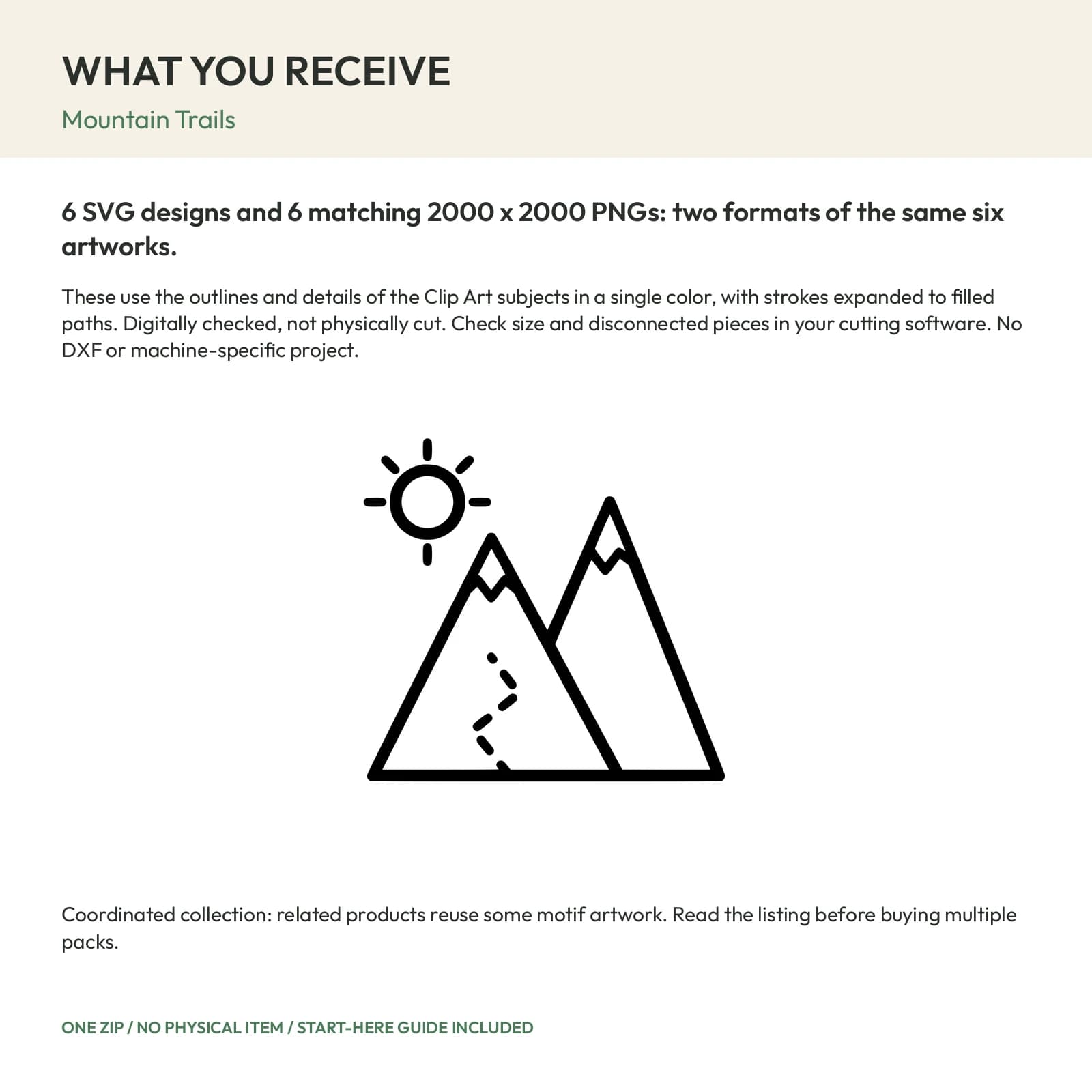 Mountain Trails - 6 Single-Layer SVG Designs, preview 2 of 2