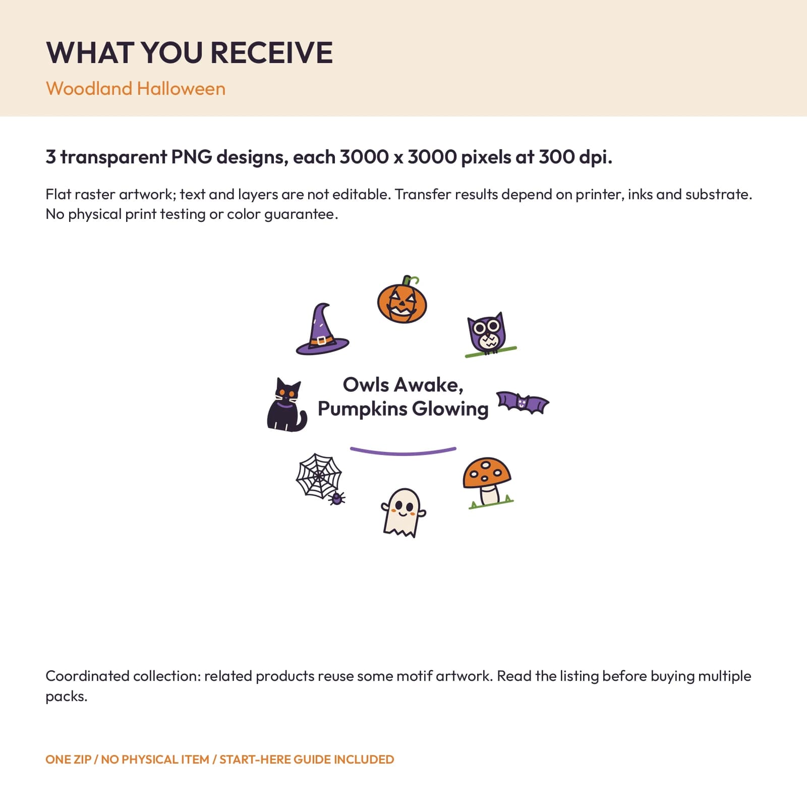 Woodland Halloween - 3 Transparent PNG Compositions, preview 2 of 2