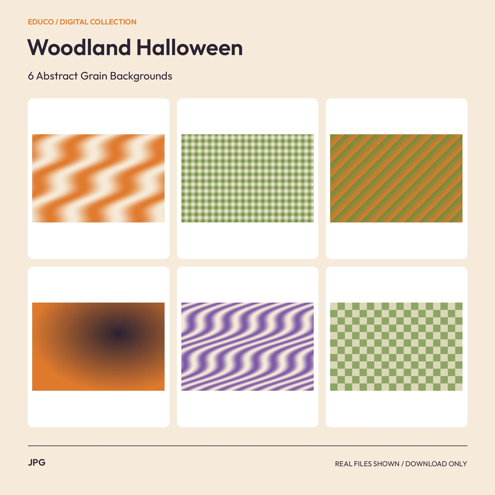 Woodland Halloween - 6 Abstract Grain Backgrounds, preview 1 of 2