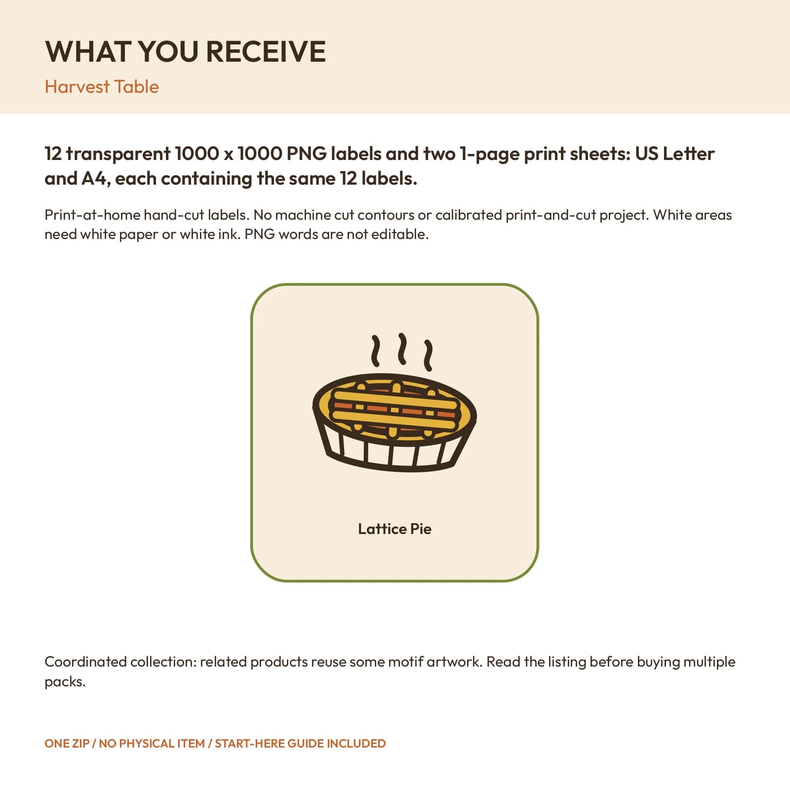 Harvest Table - 12 Illustrated Label Stickers, preview 2 of 2