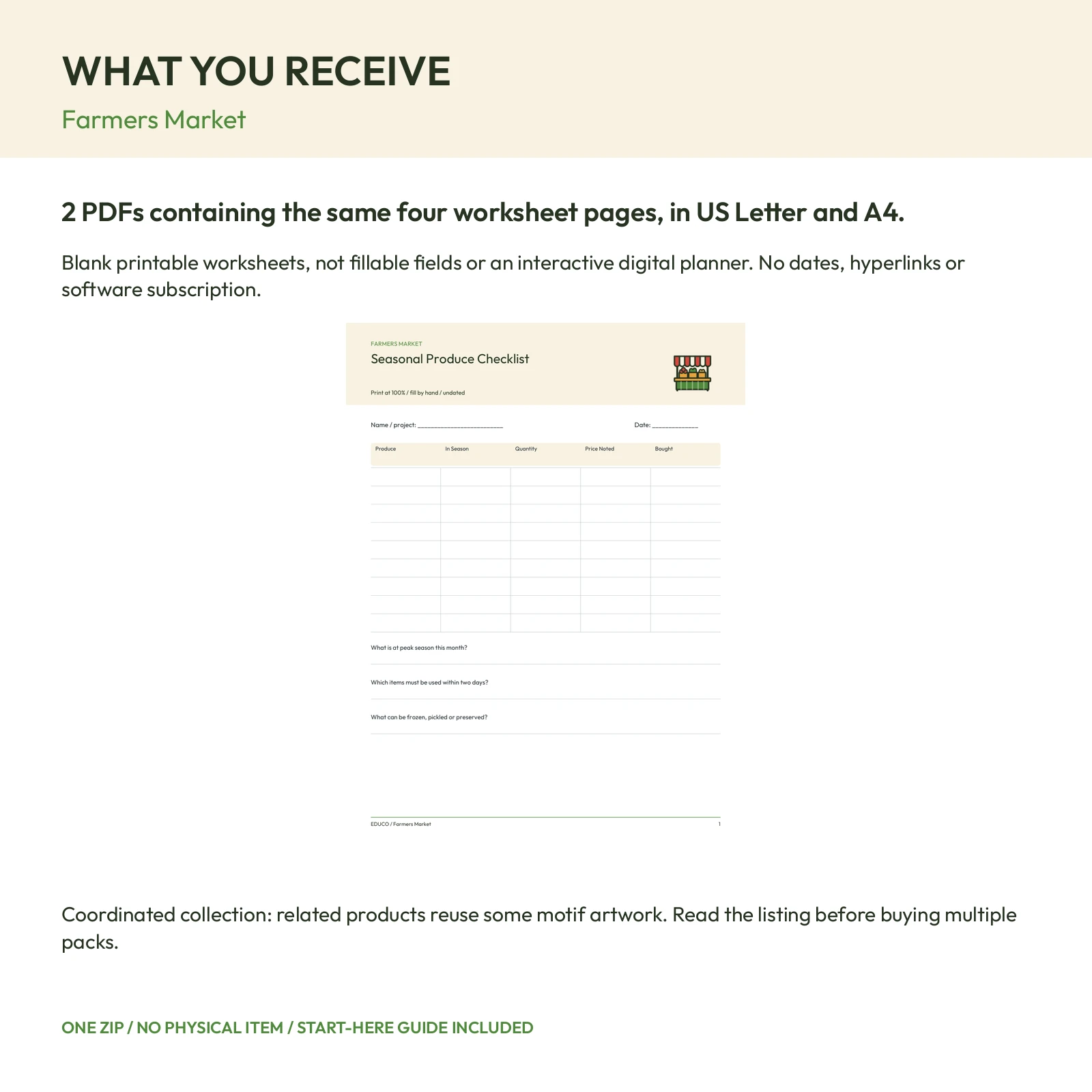 Farmers Market - Farmers Market Shopping & Meal Planner, preview 2 of 2