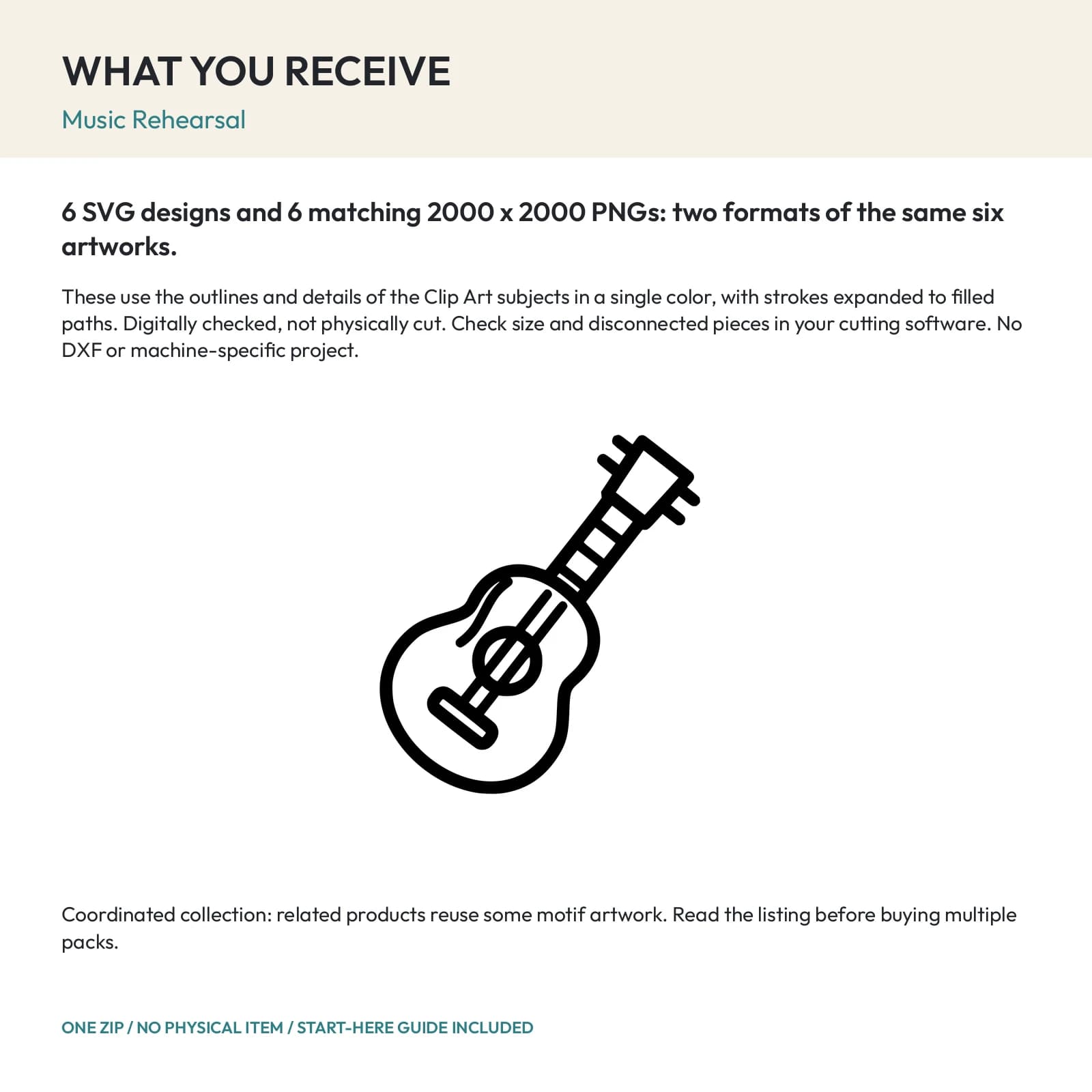 Music Rehearsal - 6 Single-Layer SVG Designs, preview 2 of 2