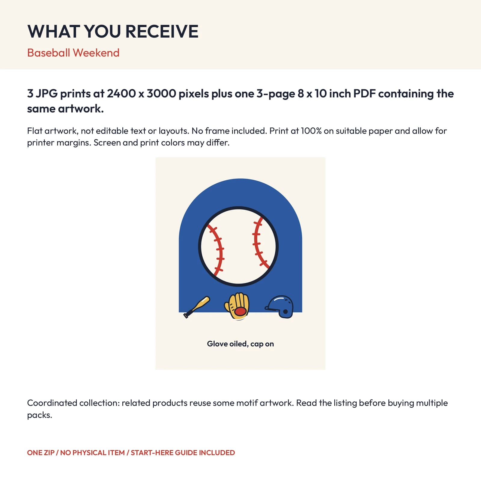 Baseball Weekend - 3 Printable Art Prints, preview 2 of 2