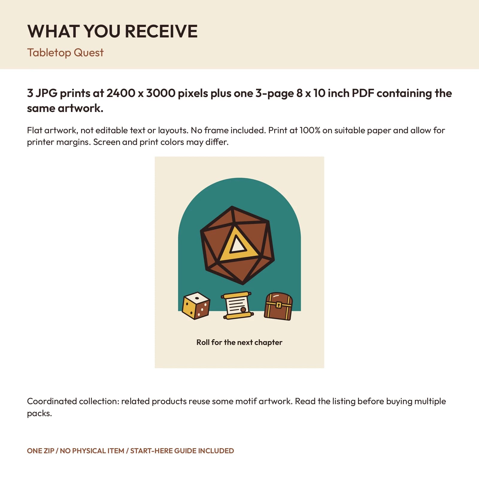 Tabletop Quest - 3 Printable Art Prints, preview 2 of 2