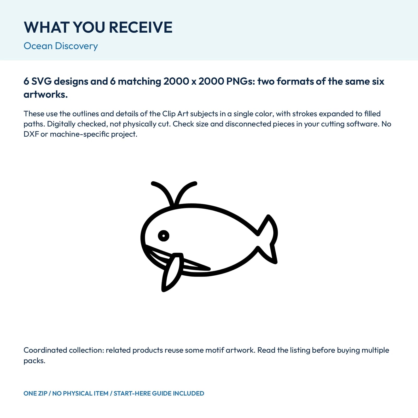 Ocean Discovery - 6 Single-Layer SVG Designs, preview 2 of 2