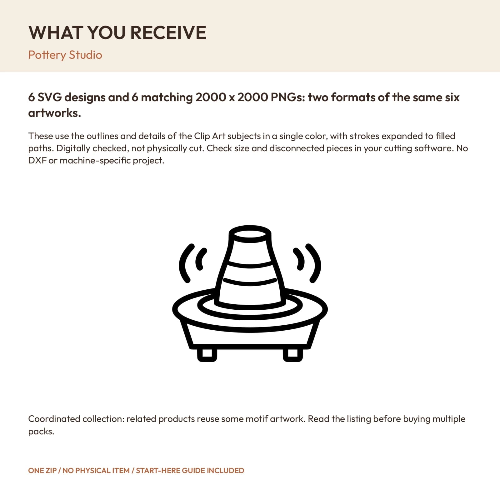 Pottery Studio - 6 Single-Layer SVG Designs, preview 2 of 2