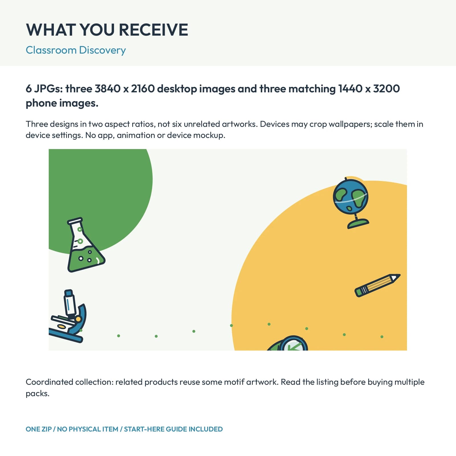 Classroom Discovery - Phone and Desktop Wallpaper Set, preview 2 of 2