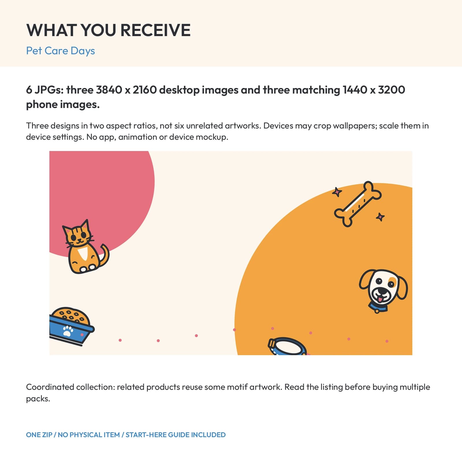 Pet Care Days - Phone and Desktop Wallpaper Set, preview 2 of 2