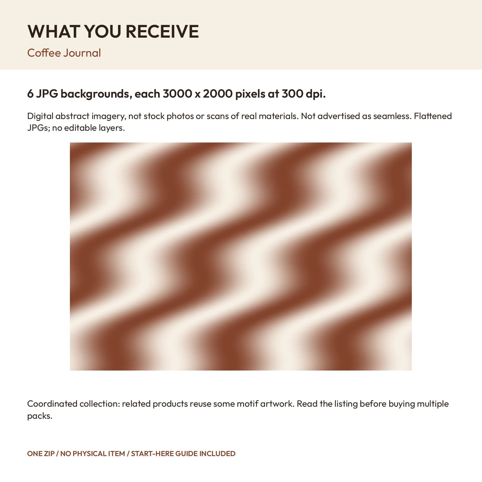 Coffee Journal - 6 Abstract Grain Backgrounds, preview 2 of 2
