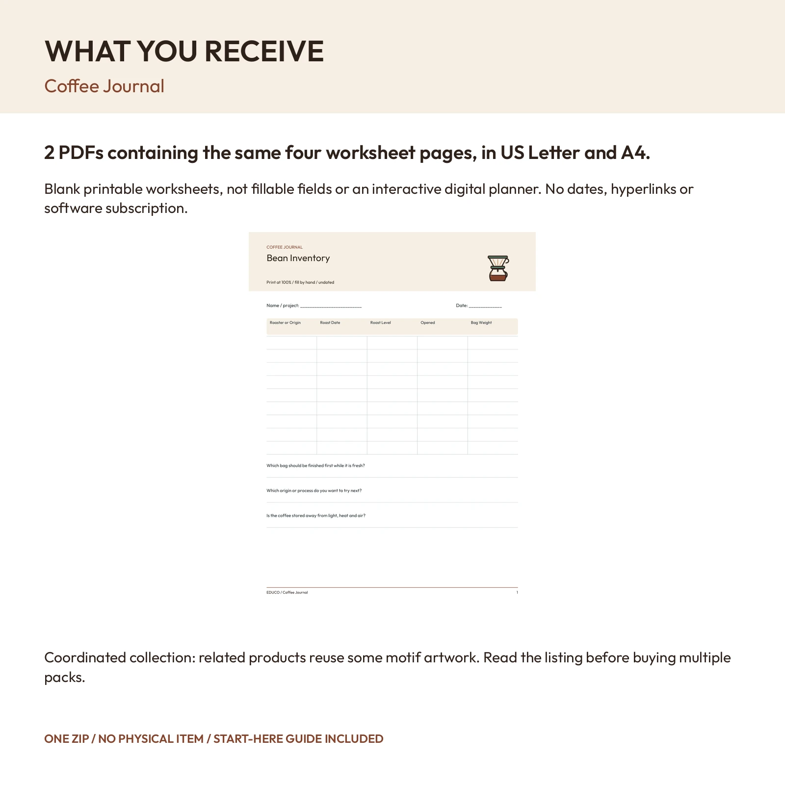Coffee Journal - Coffee Brewing & Tasting Journal, preview 2 of 2