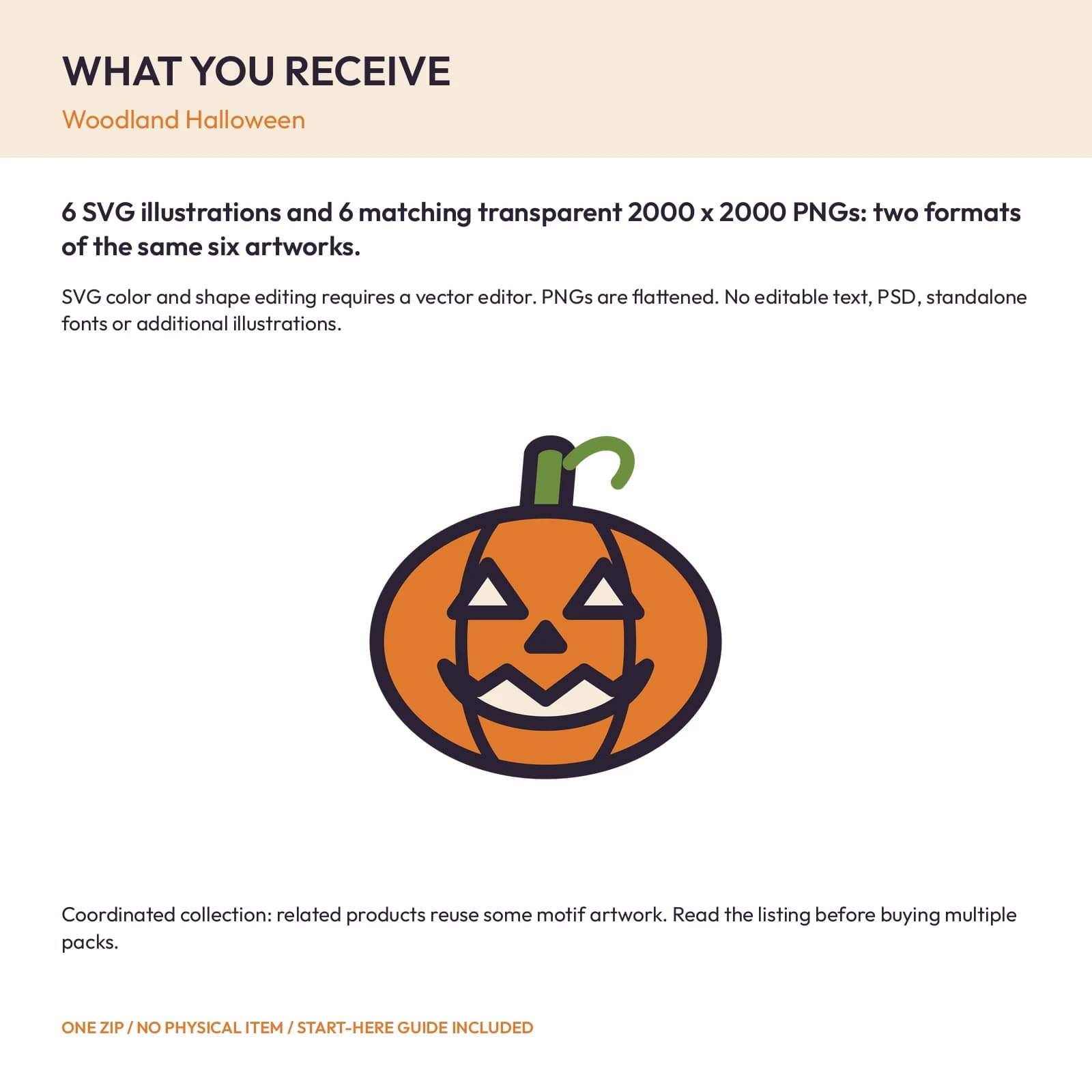 Woodland Halloween - 6 Color Illustrations, preview 2 of 2