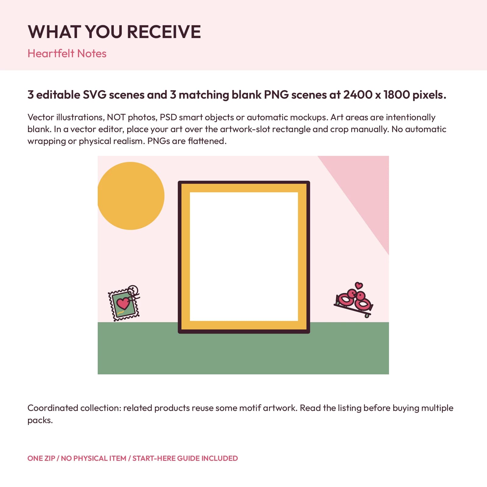 Heartfelt Notes - 3 Flat Vector Presentation Scenes, preview 2 of 2
