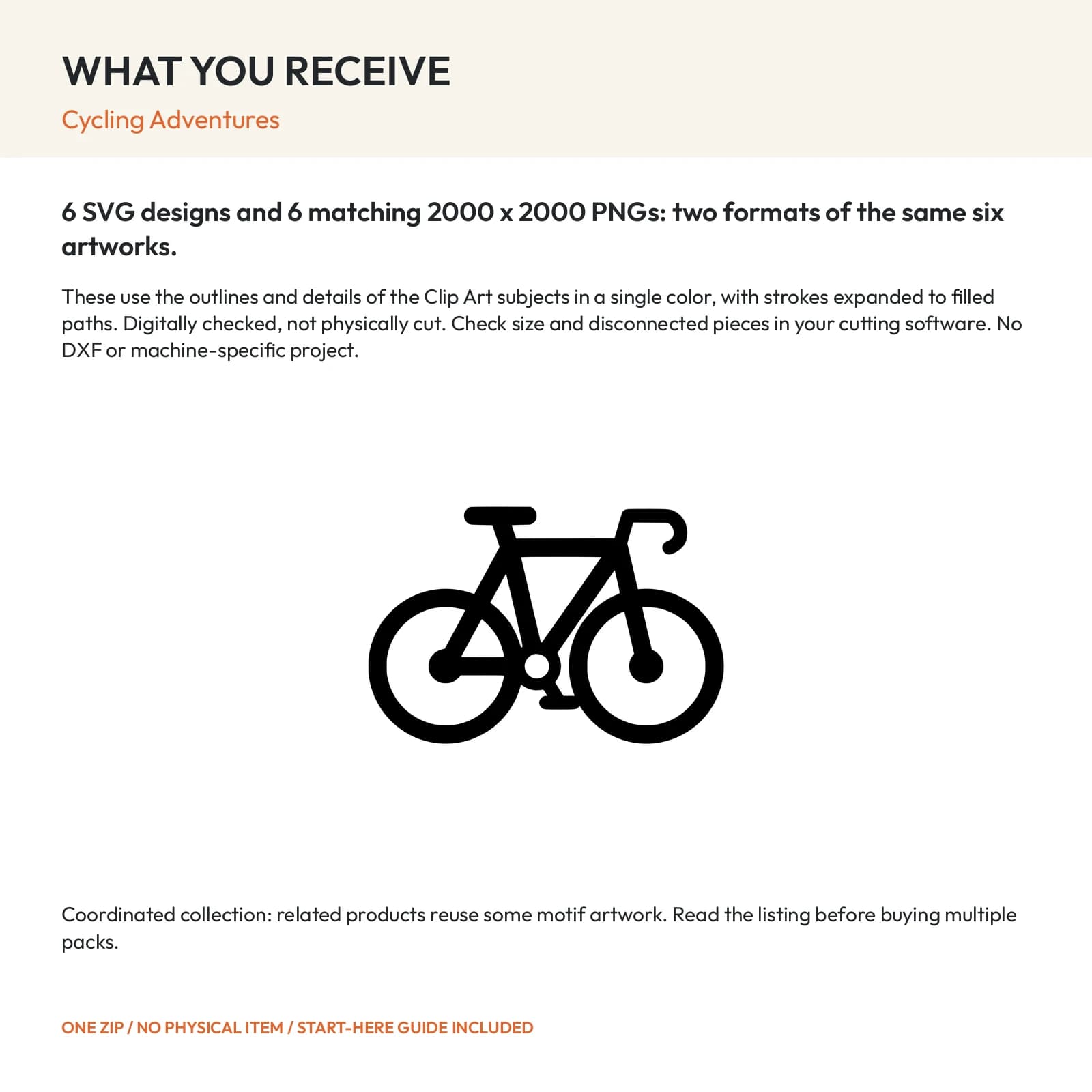 Cycling Adventures - 6 Single-Layer SVG Designs, preview 2 of 2