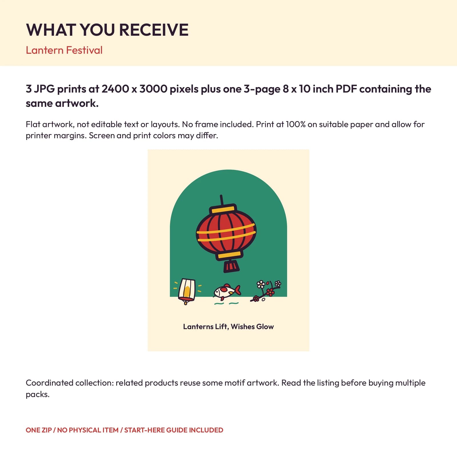 Lantern Festival - 3 Printable Art Prints, preview 2 of 2