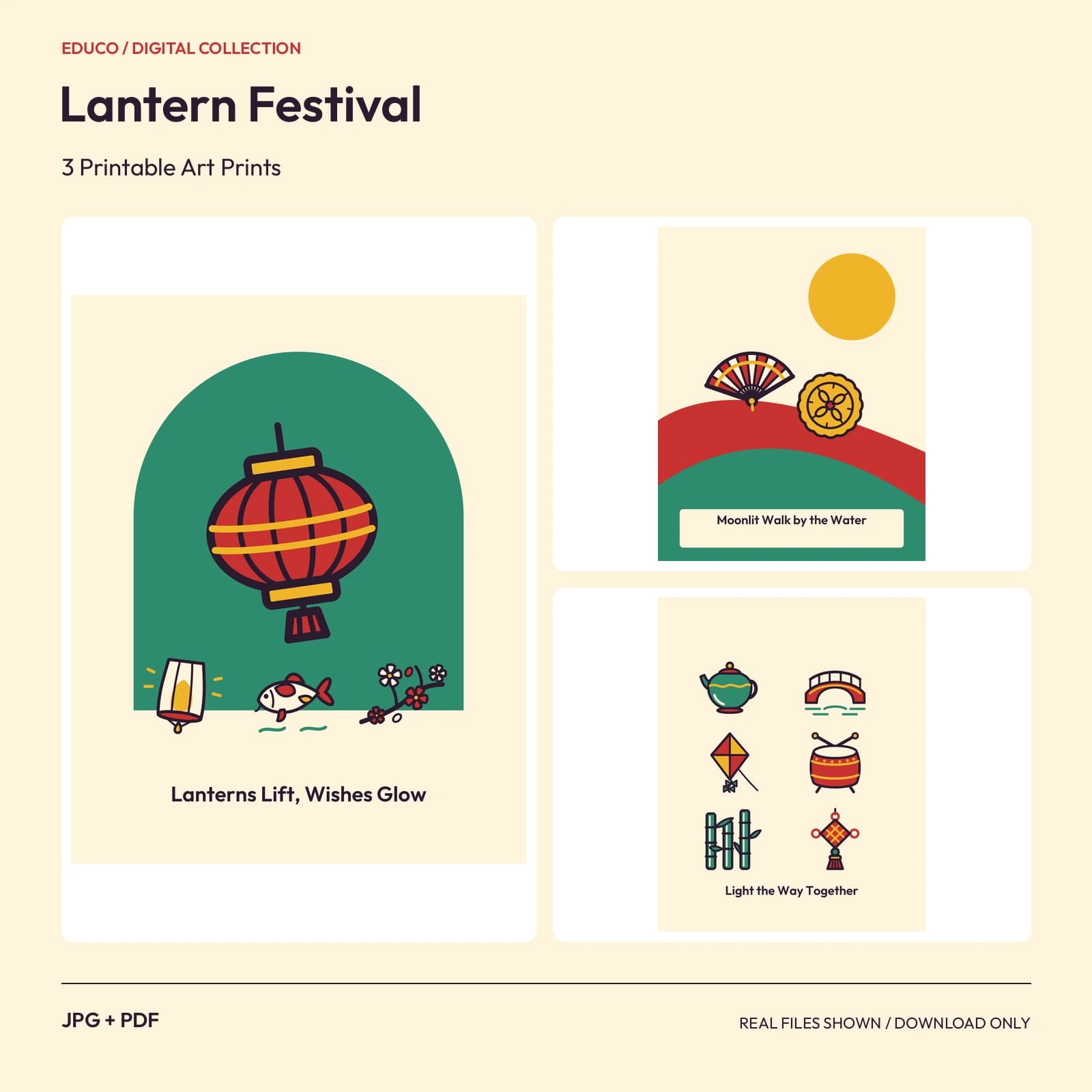 Lantern Festival - 3 Printable Art Prints, preview 1 of 2
