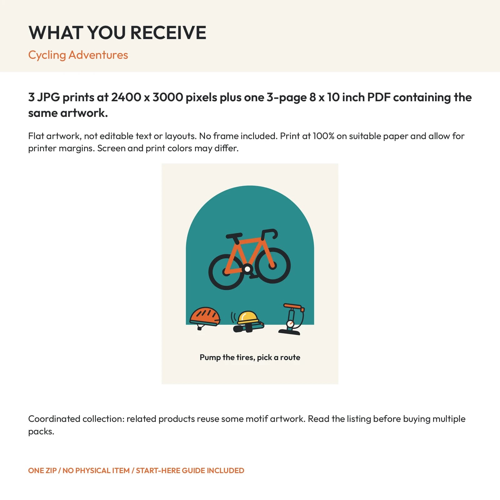 Cycling Adventures - 3 Printable Art Prints, preview 2 of 2