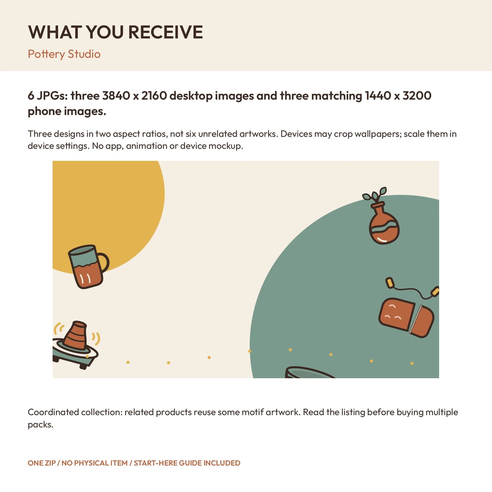 Pottery Studio - Phone and Desktop Wallpaper Set, preview 2 of 2