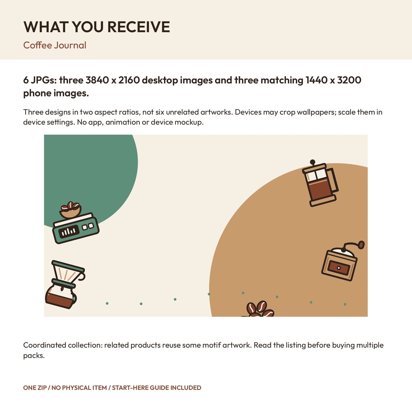Coffee Journal - Phone and Desktop Wallpaper Set, preview 2 of 2