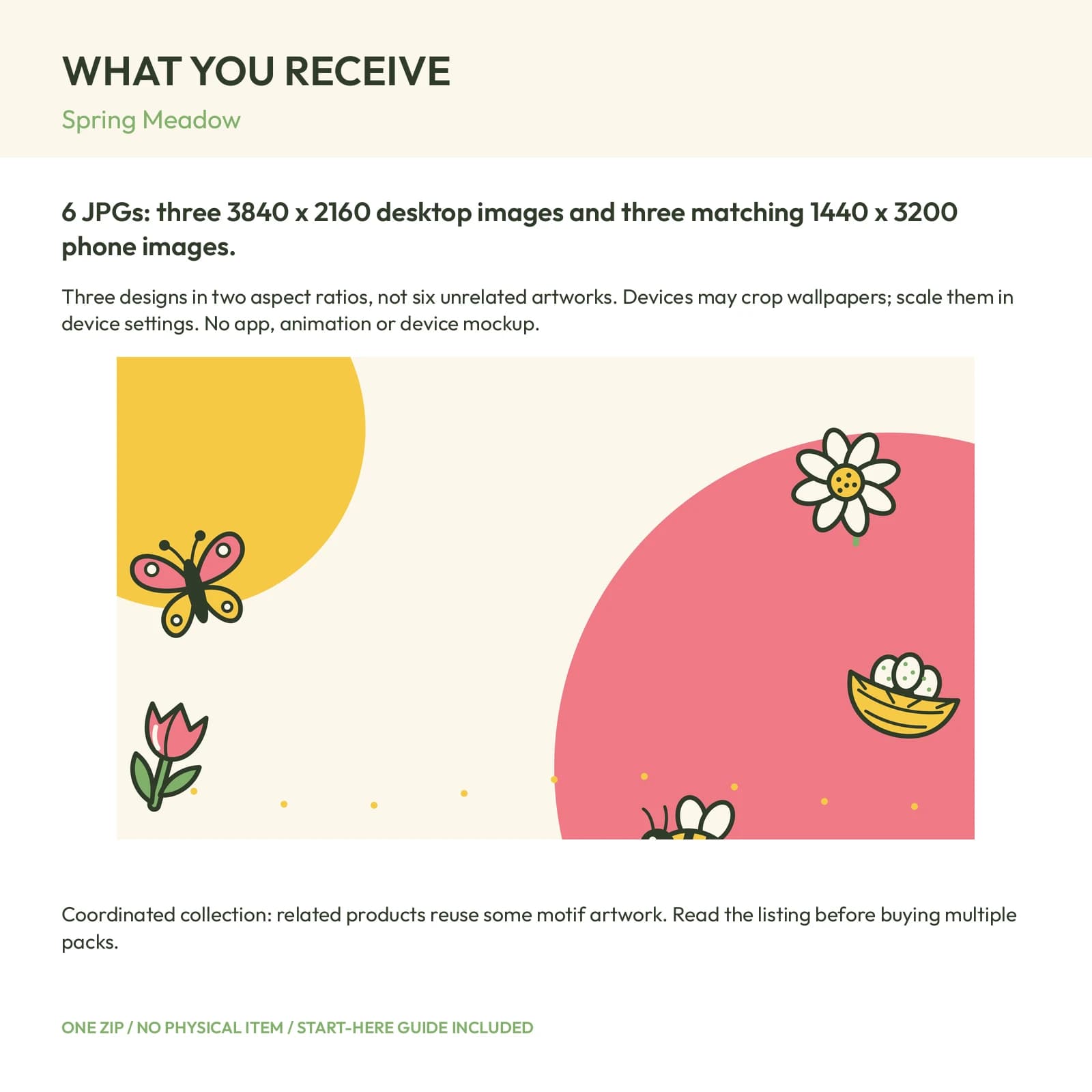 Spring Meadow - Phone and Desktop Wallpaper Set, preview 2 of 2